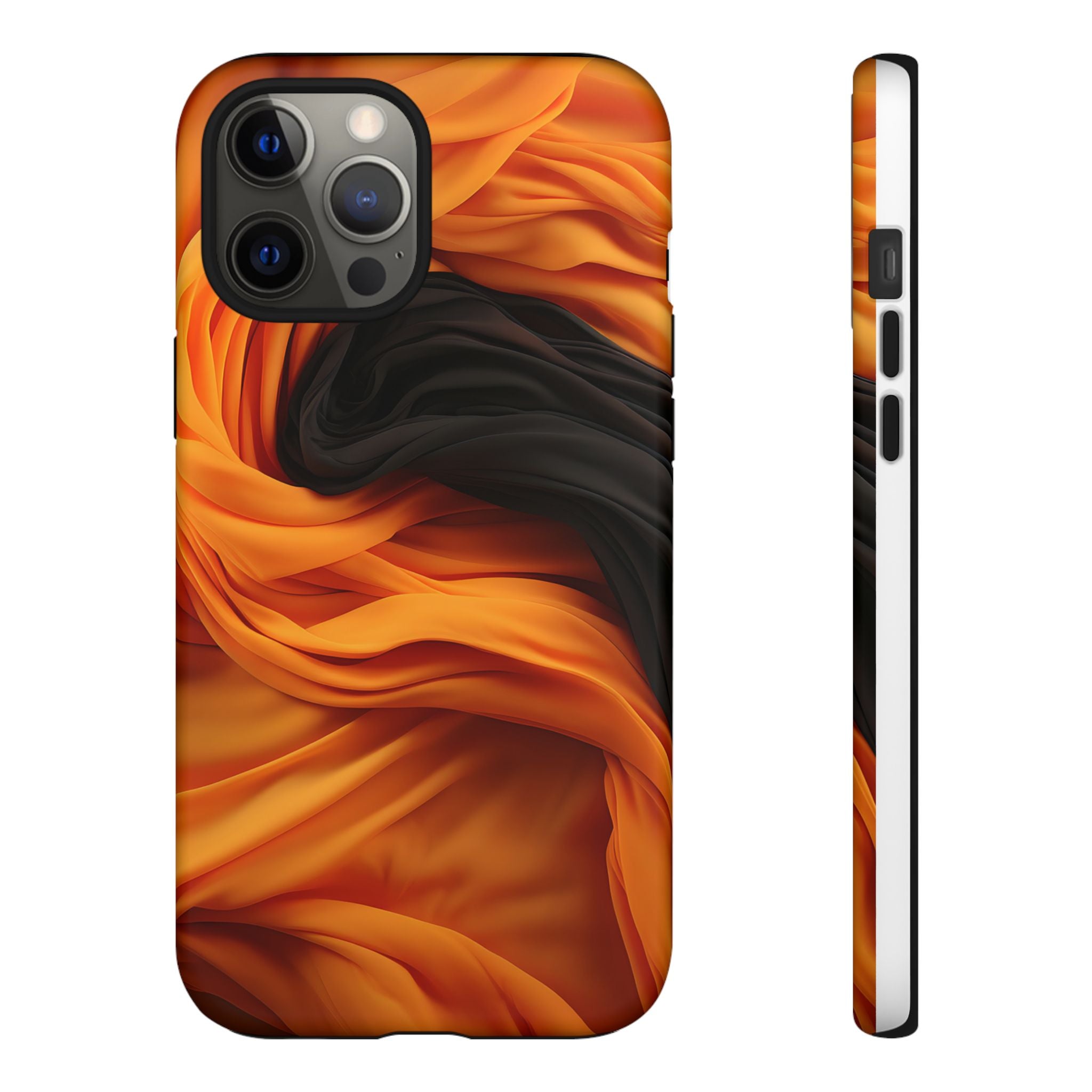 Abstract Orange & Gray Hexagon Stone iPhone Case