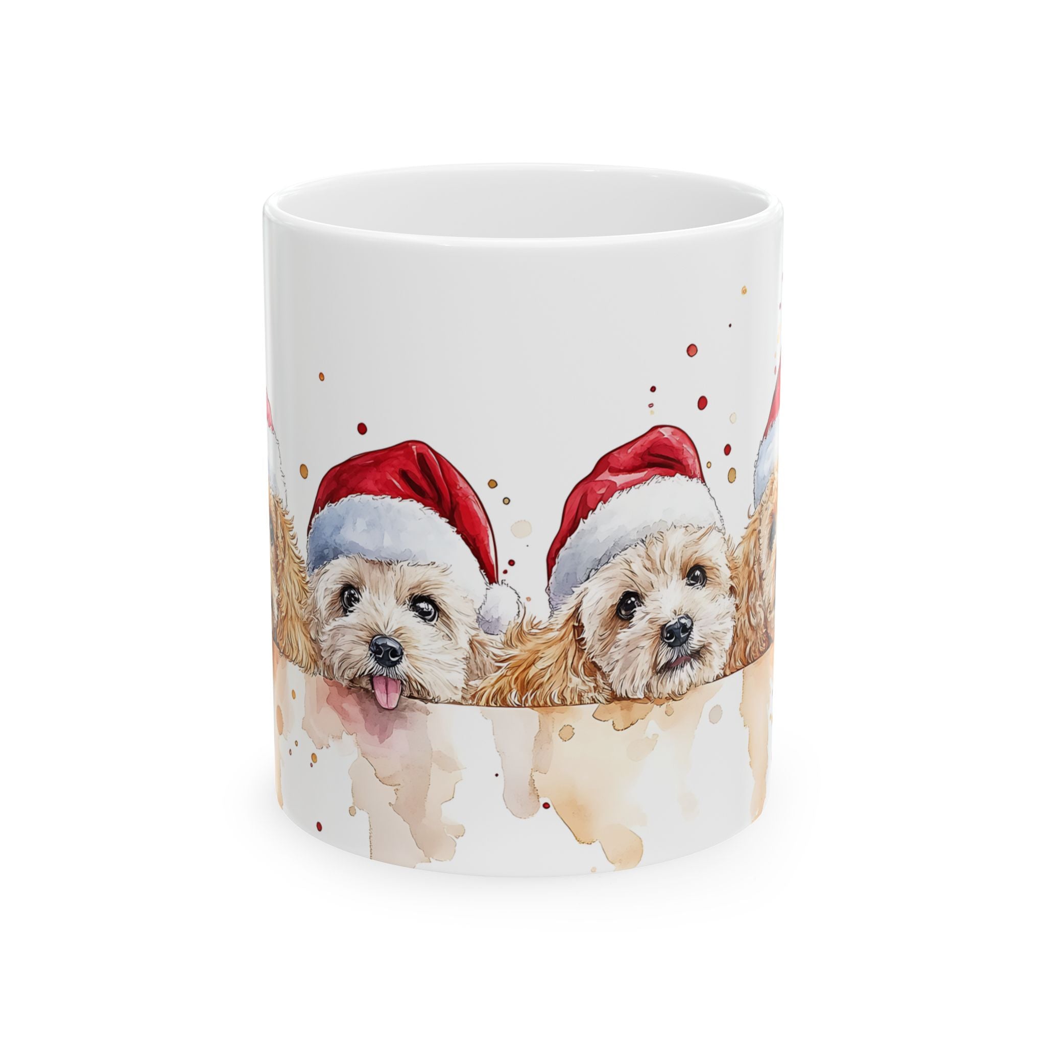 Santa Poodle Puppy Christmas Mug