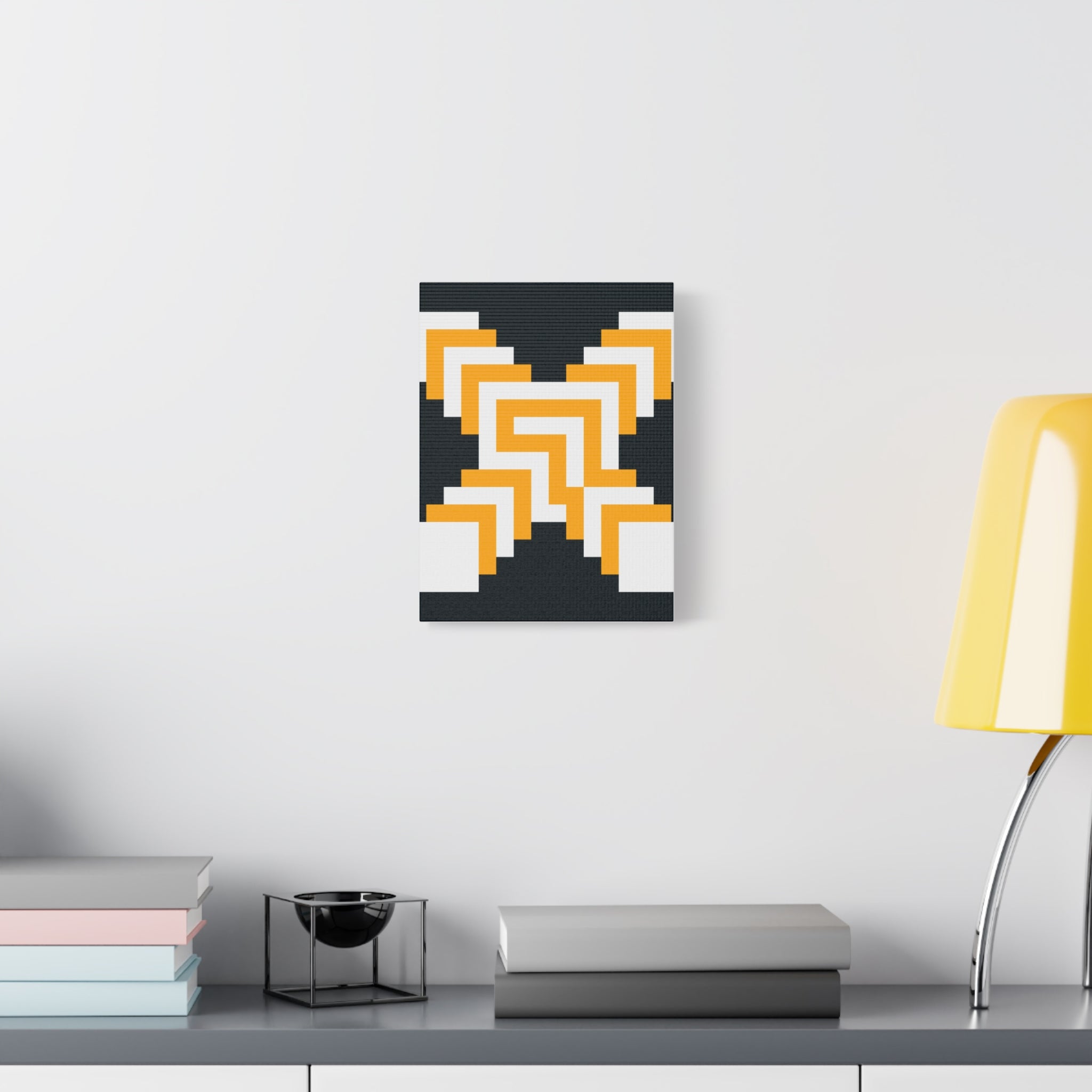 Golden X Abstract Canvas Art Print