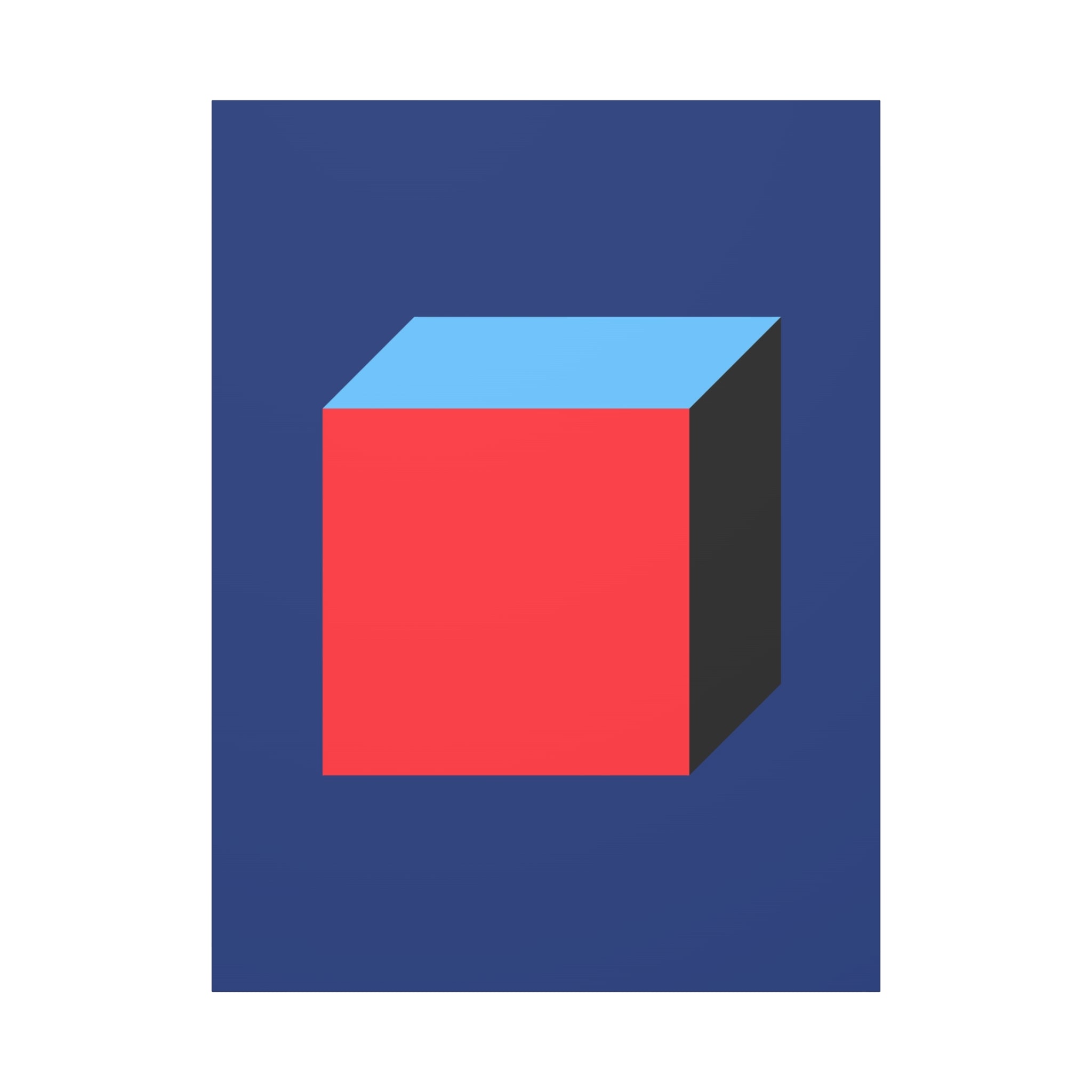 Abstract Red & Blue Cube Canvas Art