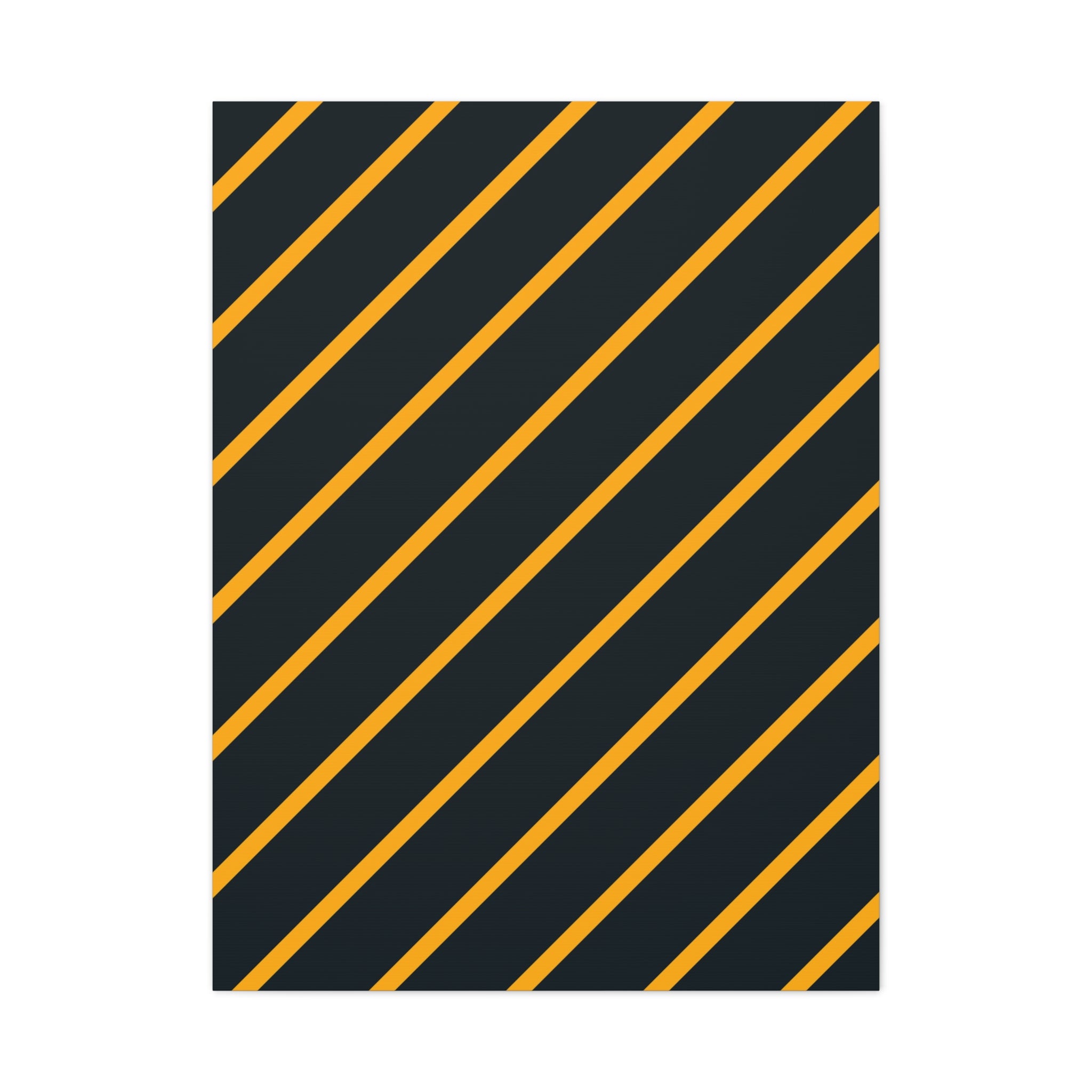 Bold Orange Diagonal Stripes Matte Canvas Art