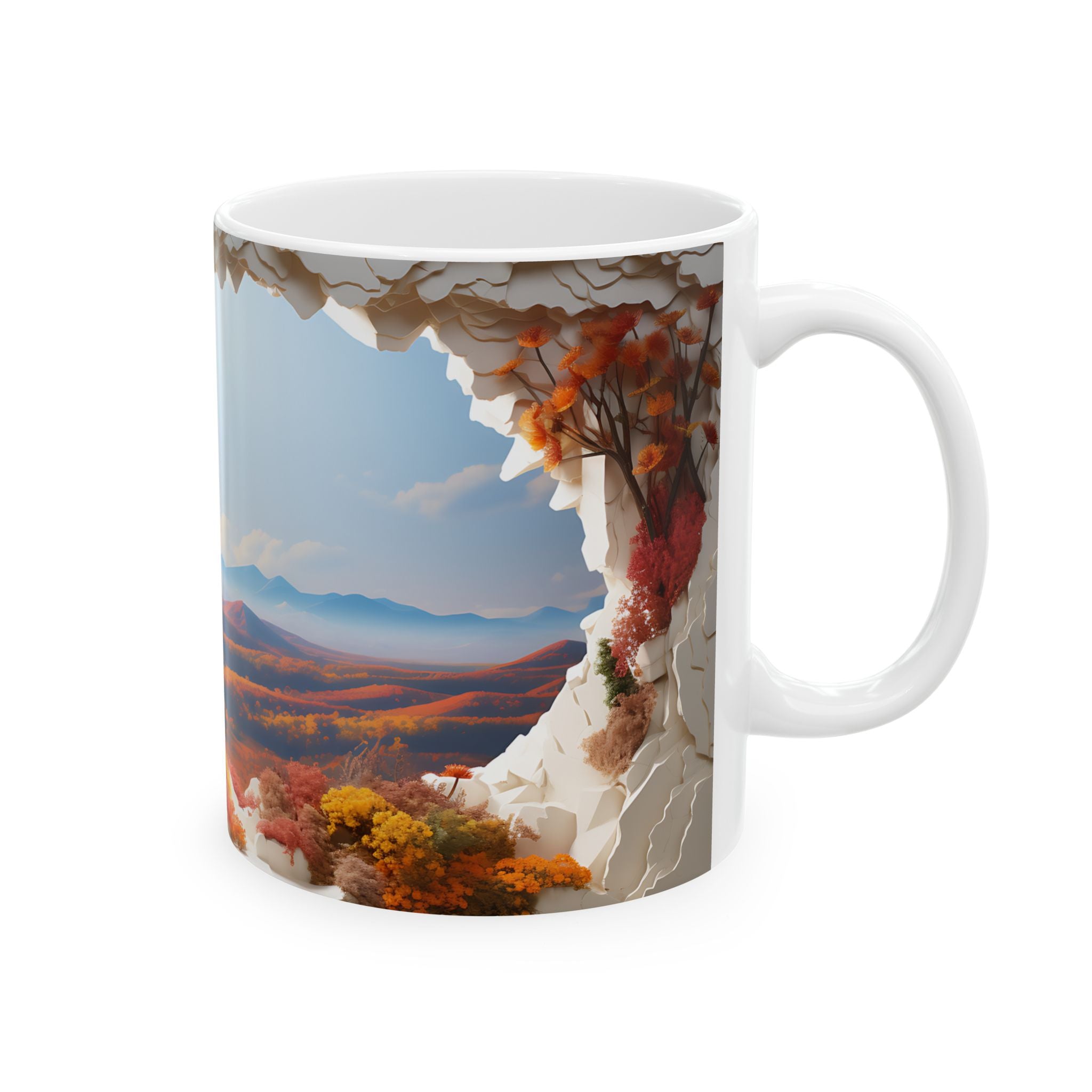 Autumn Vista Mug: Surreal Fall Scenery