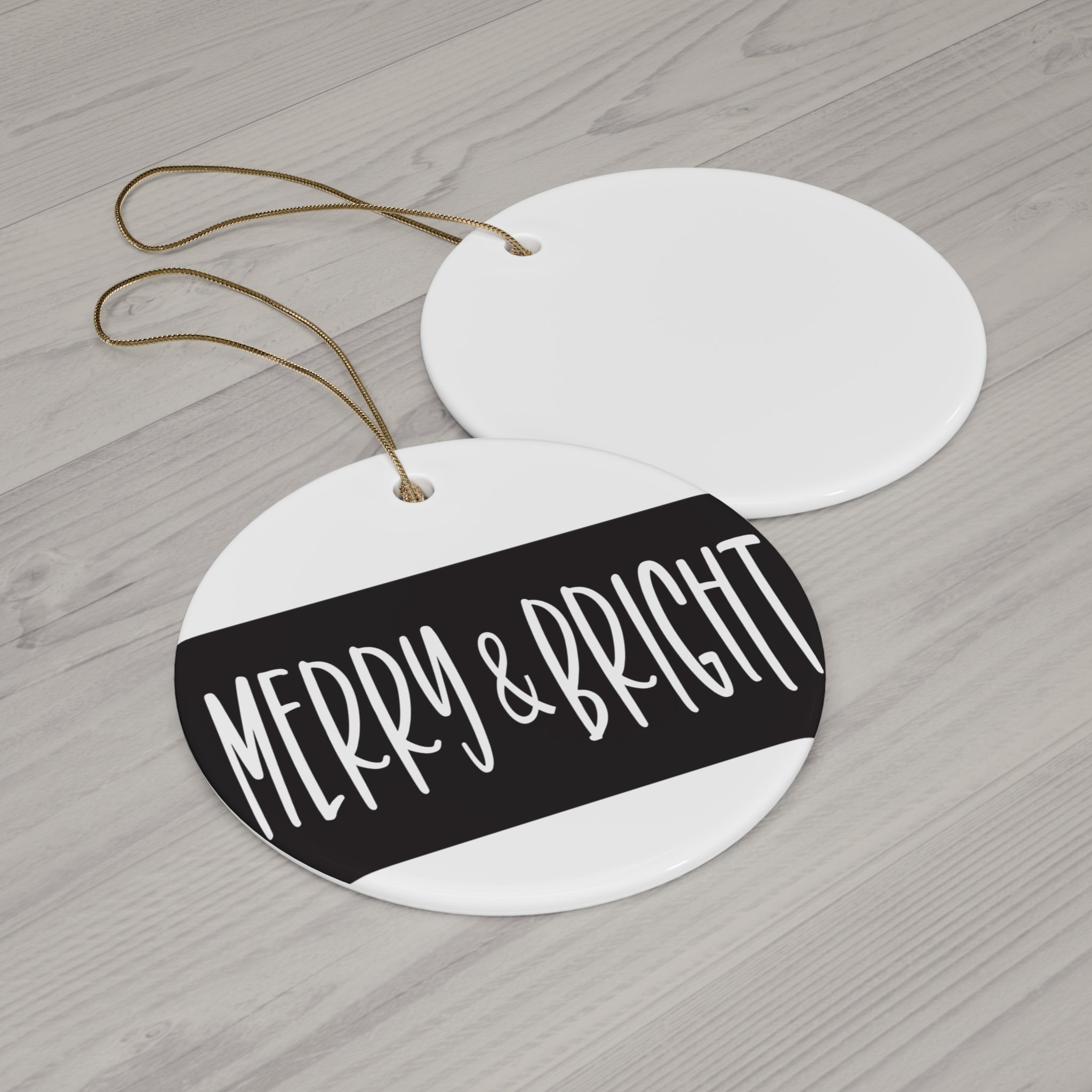 Merry & Bright Ceramic Ornament