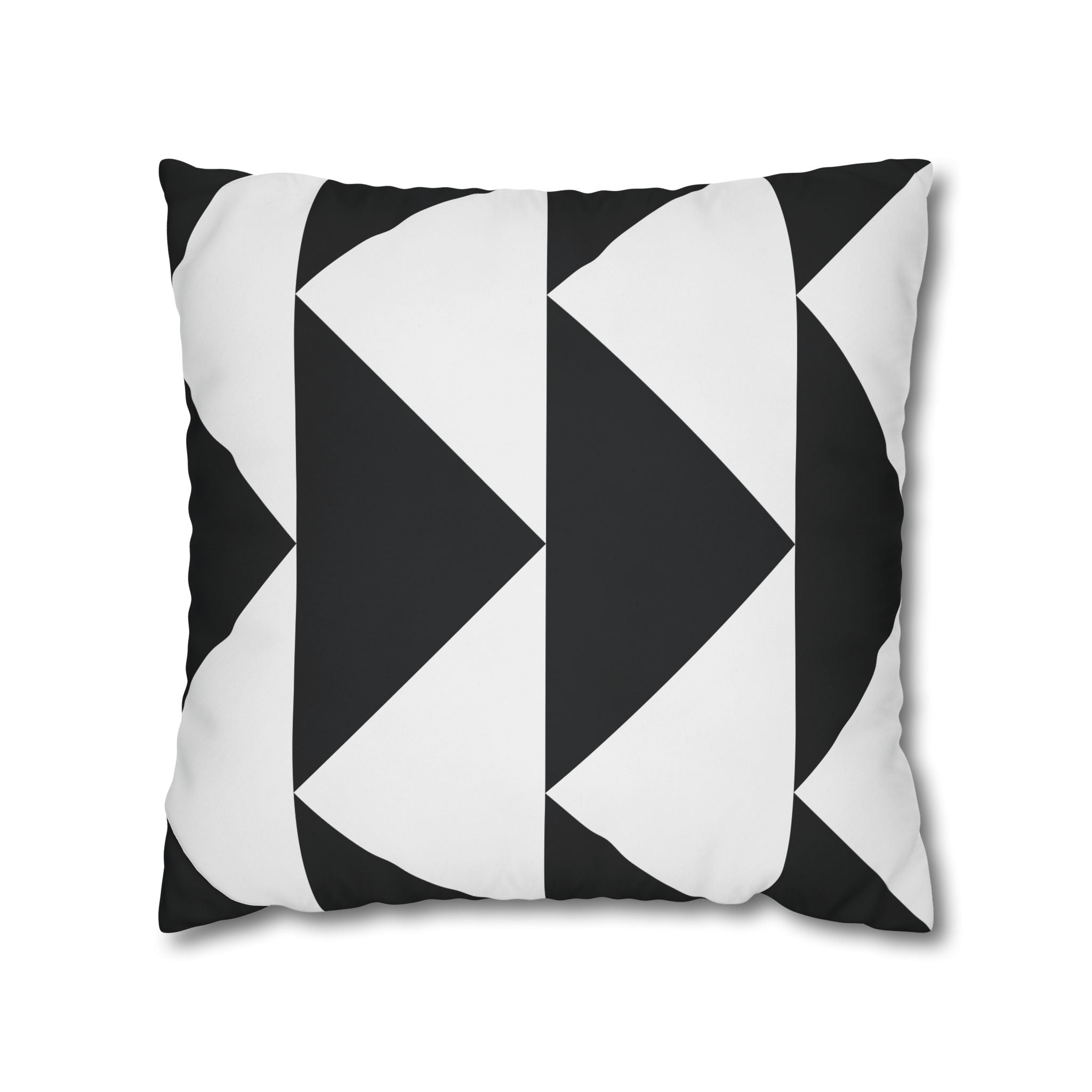 Geometric Triangle Pillowcase - Black & White