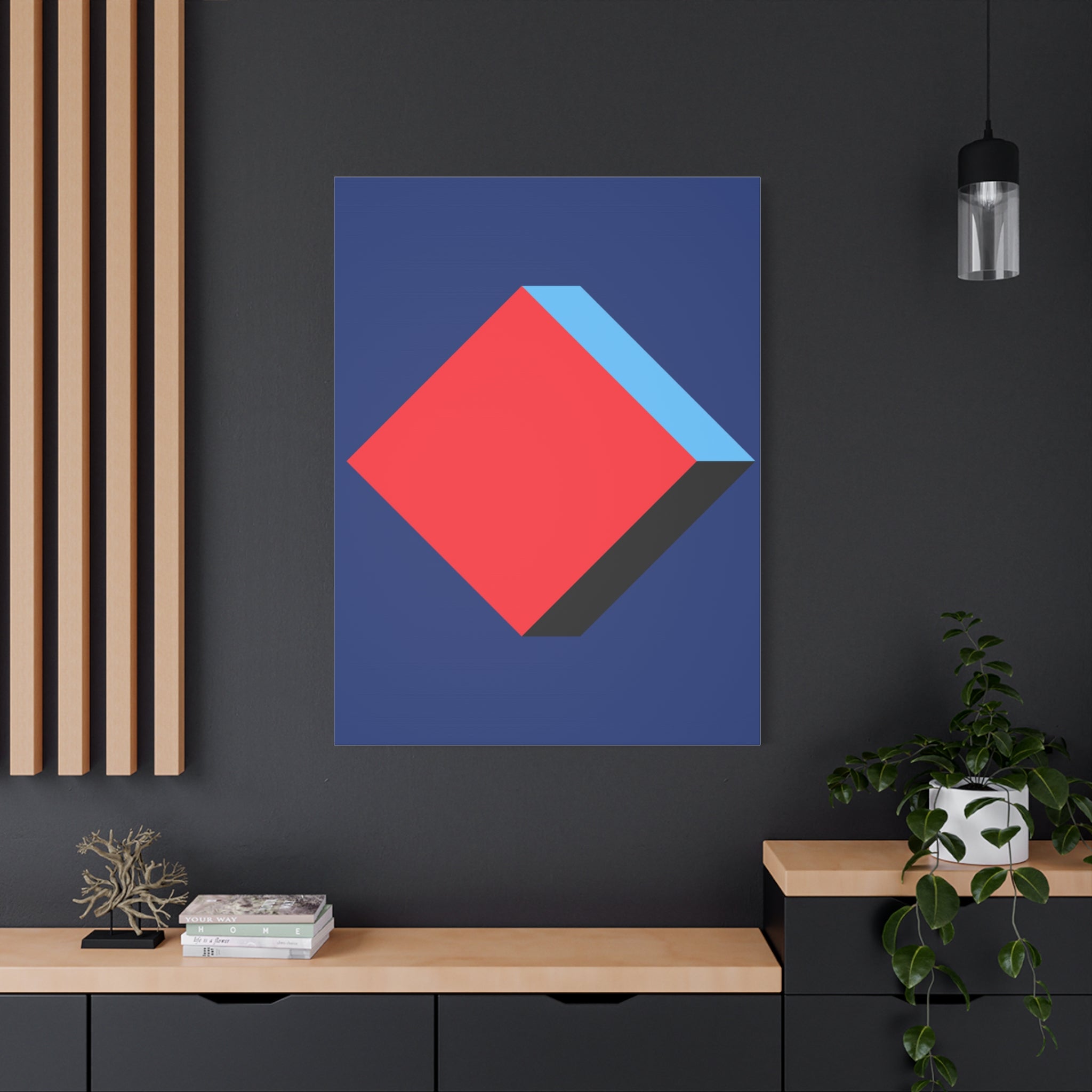 Geometric Cube Diamond Canvas Art