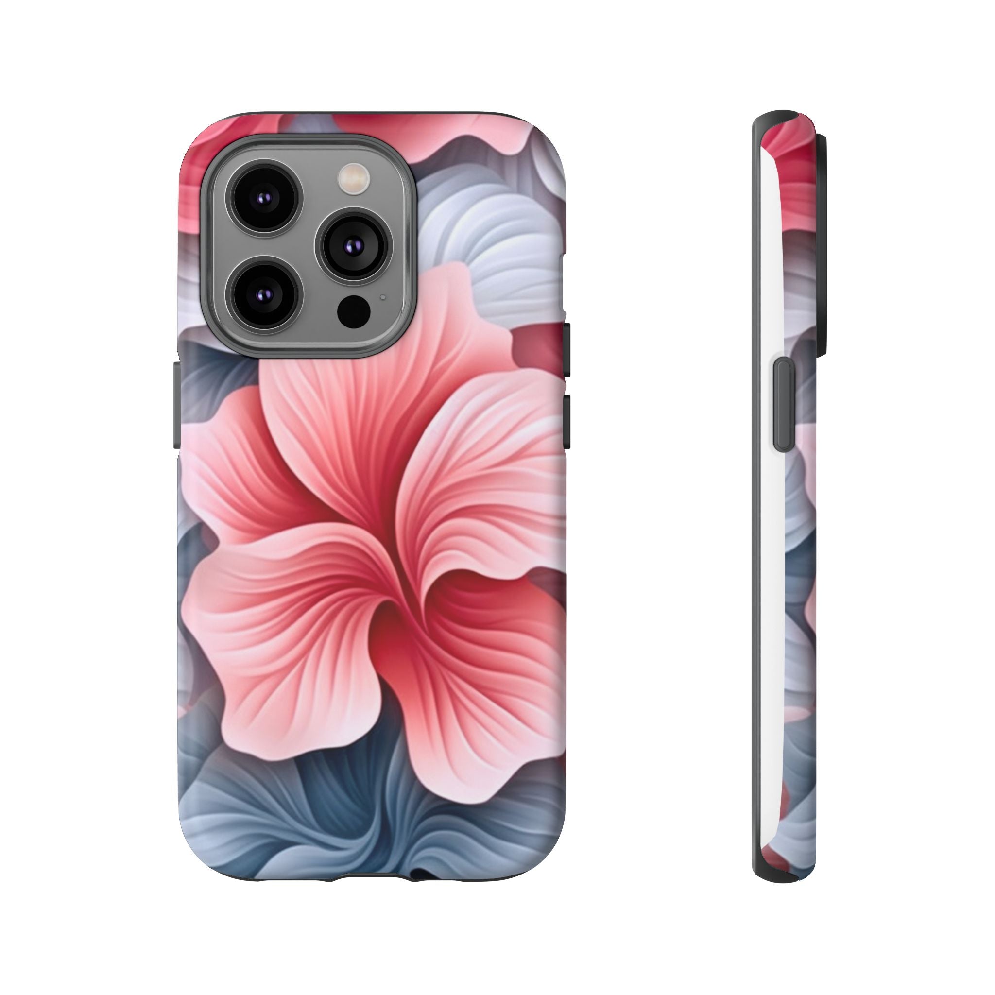 Abstract Floral Pink iPhone Case - Hexagon Stone