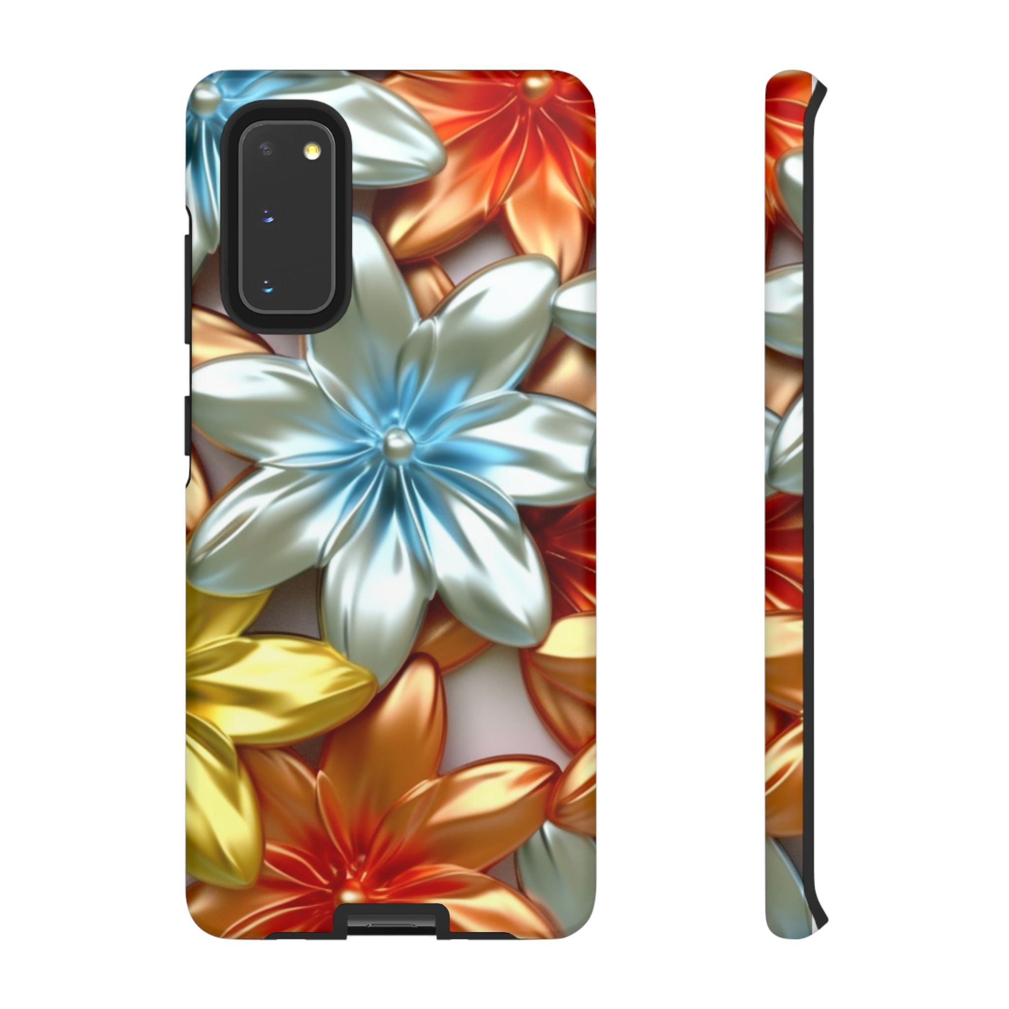 Metallic Flower Samsung Case - Stylish & Modern