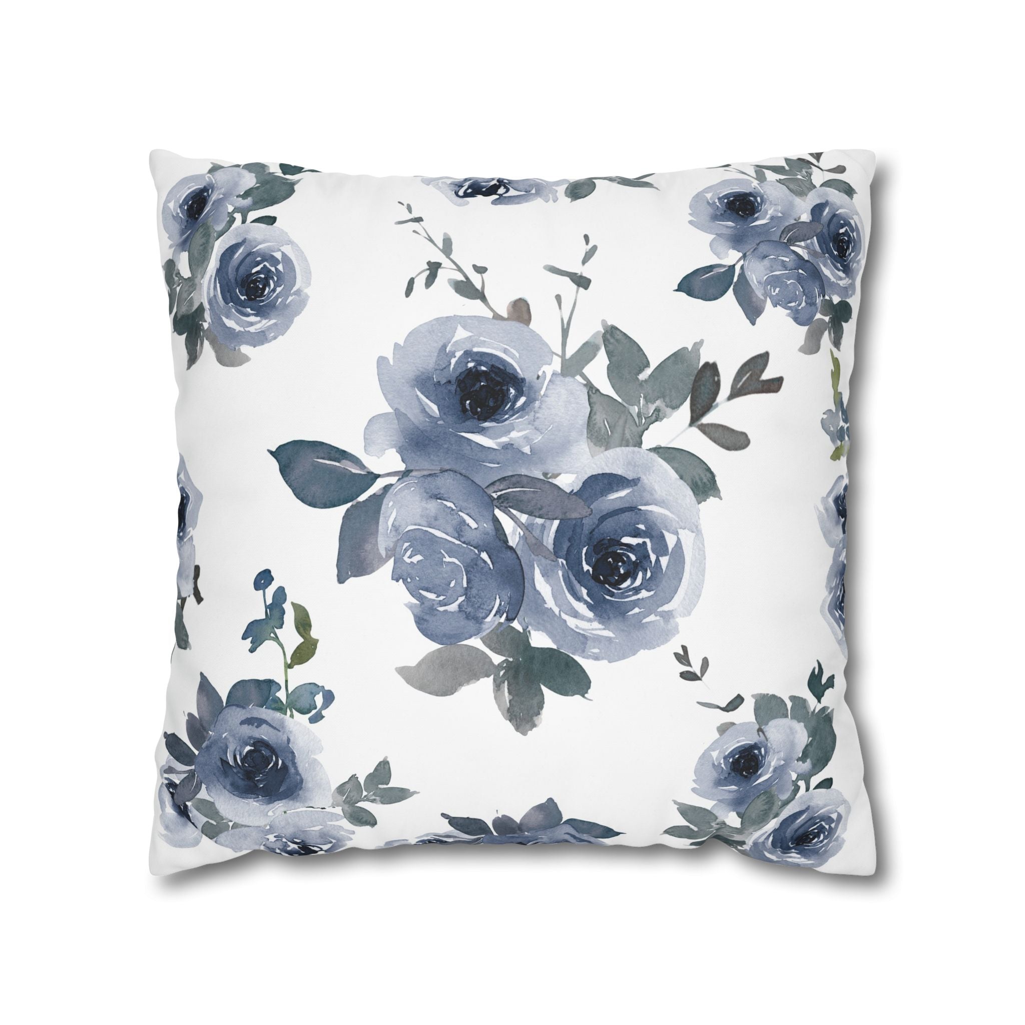 Blue Rose Watercolor Pillowcase