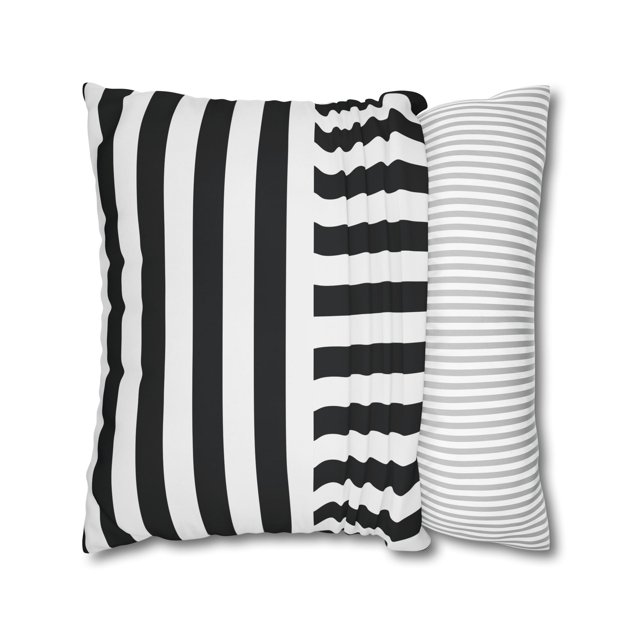 Geometric Black & White Stripe Pillowcase