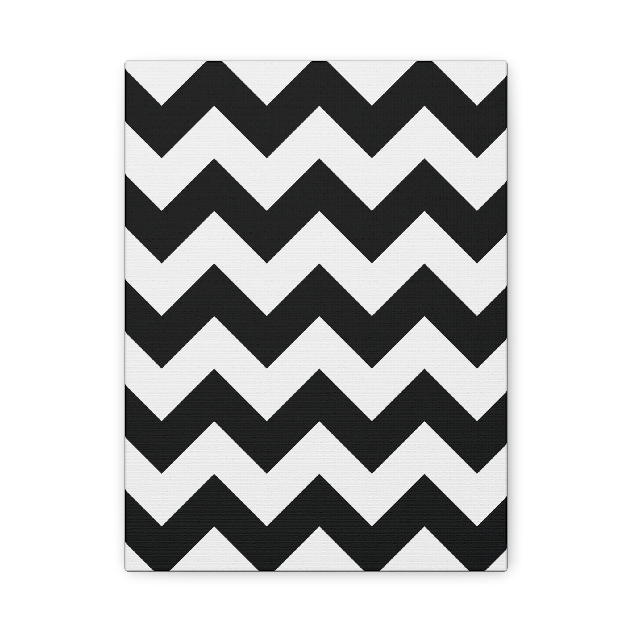 Black & White Zigzag Geometric Canvas Art