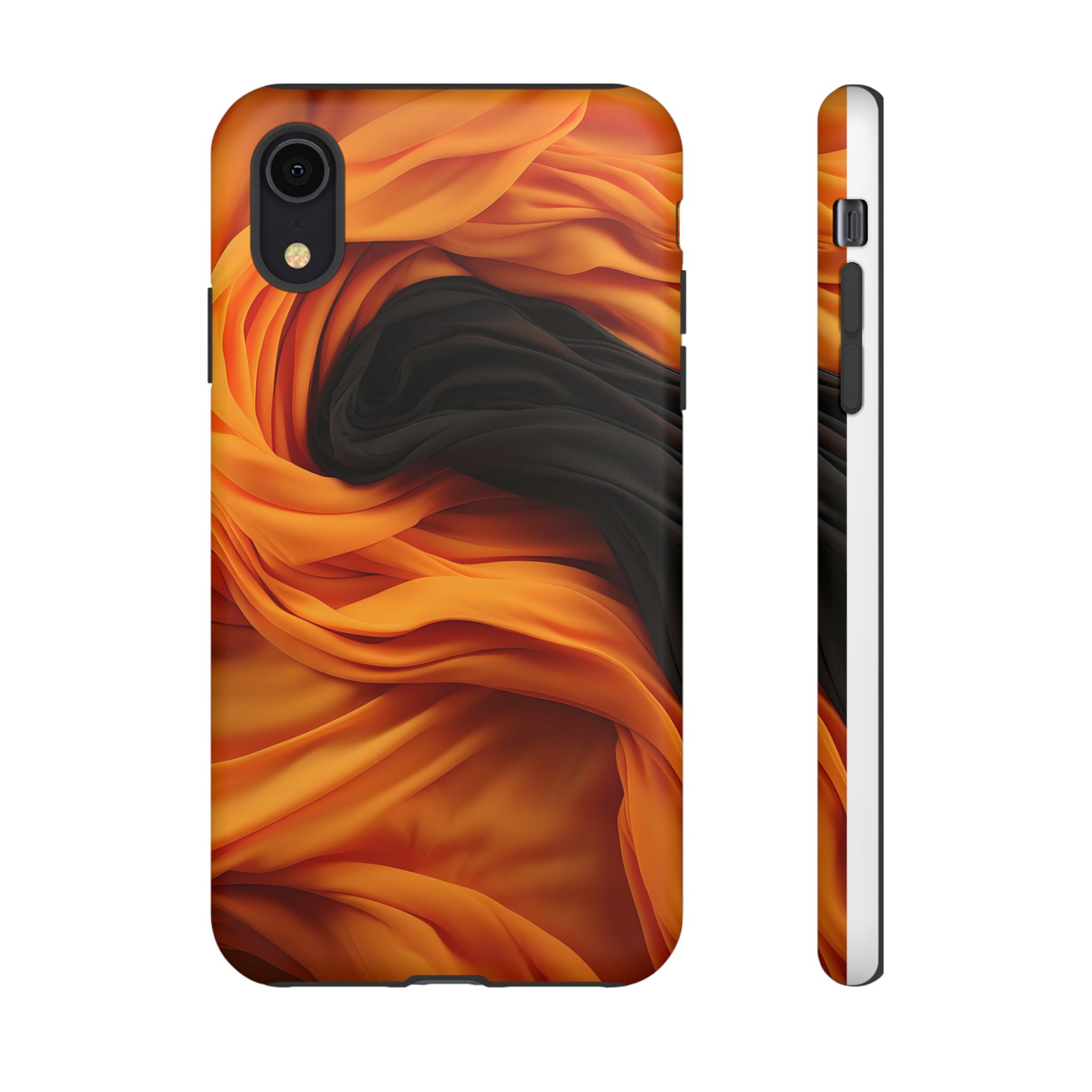 Abstract Orange & Gray Hexagon Stone iPhone Case