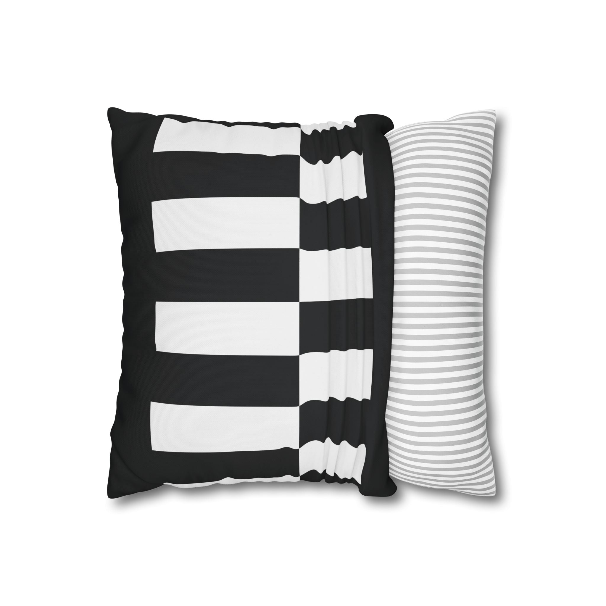 Abstract Checkered Pillowcase - Black & White