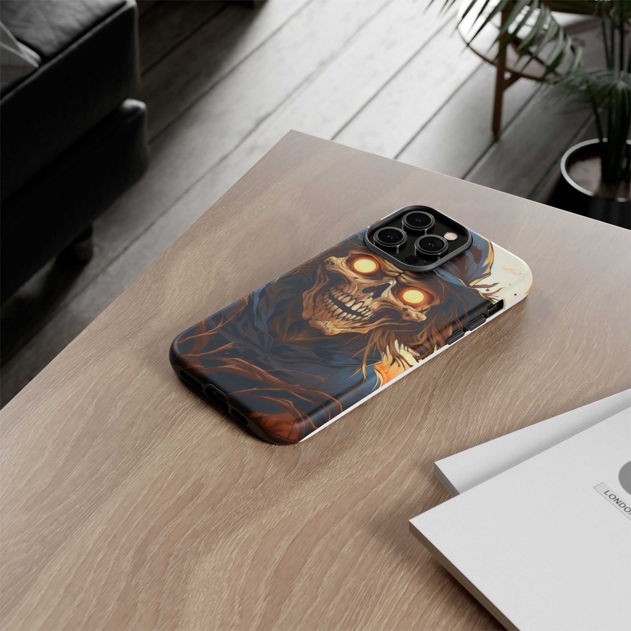 Eerie Scarecrow Hexagon Stone iPhone Case