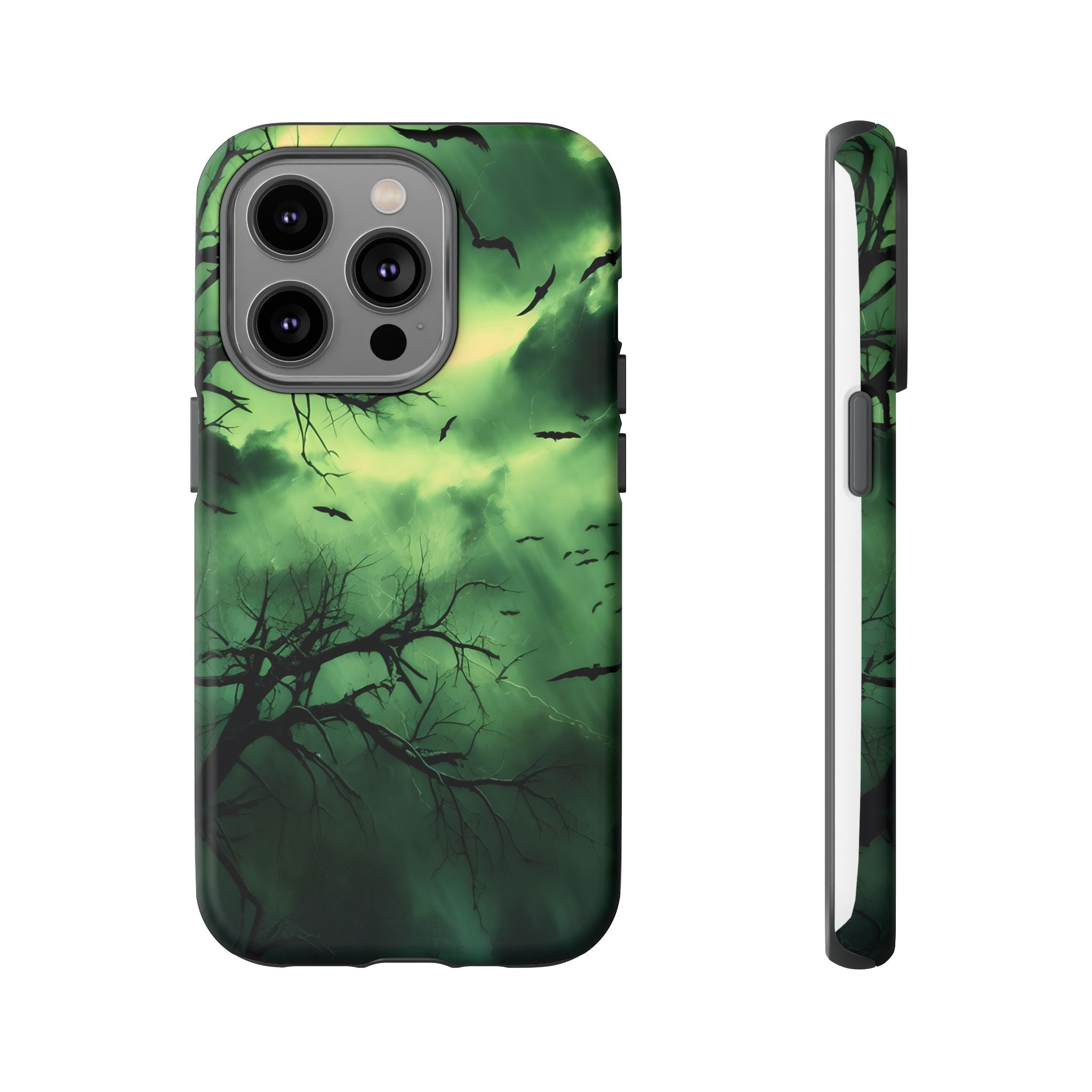 Gothic Green Forest iPhone Case - Hexagon Stone