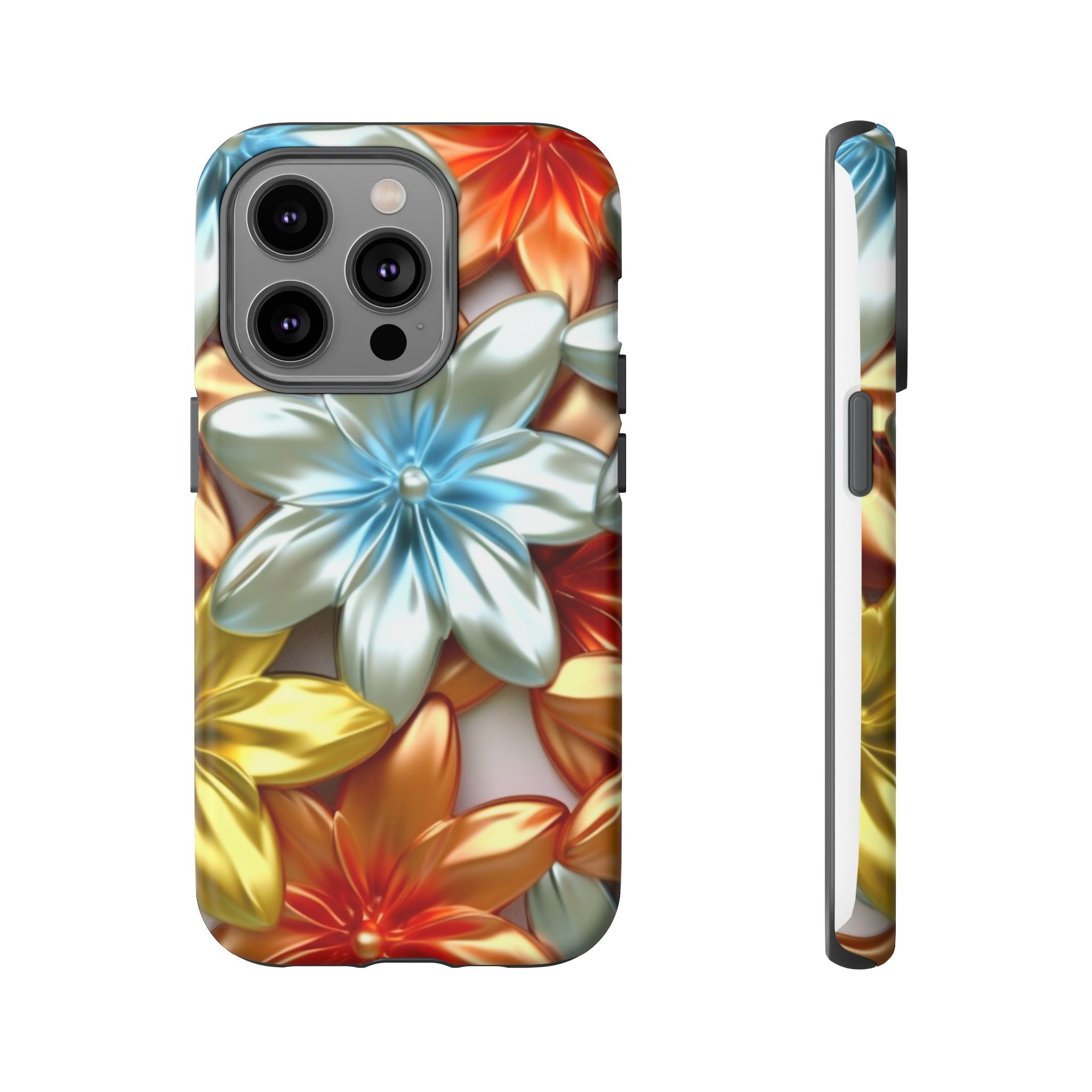 Metallic Flower Hexagon iPhone Case - Rugged