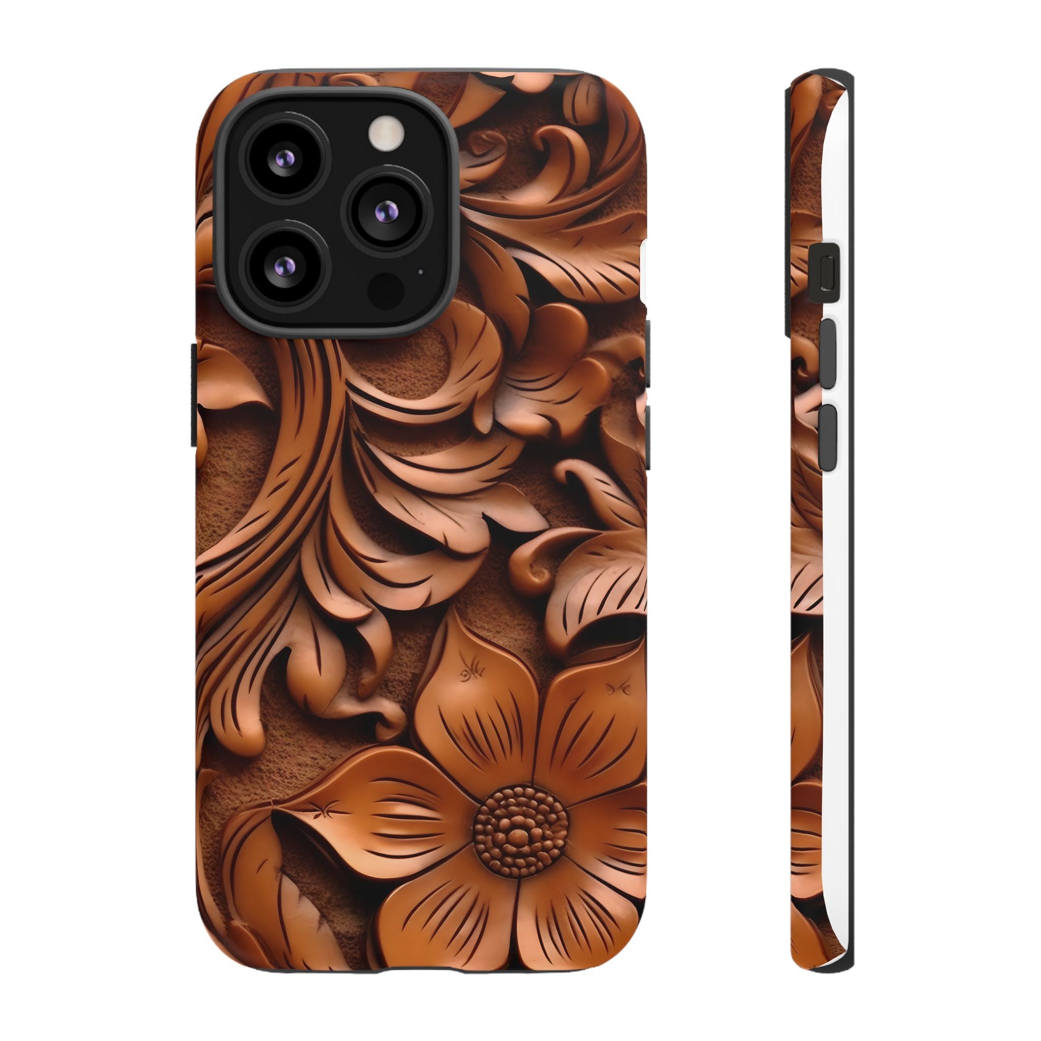 Baroque Floral Hexagon Stone iPhone Case