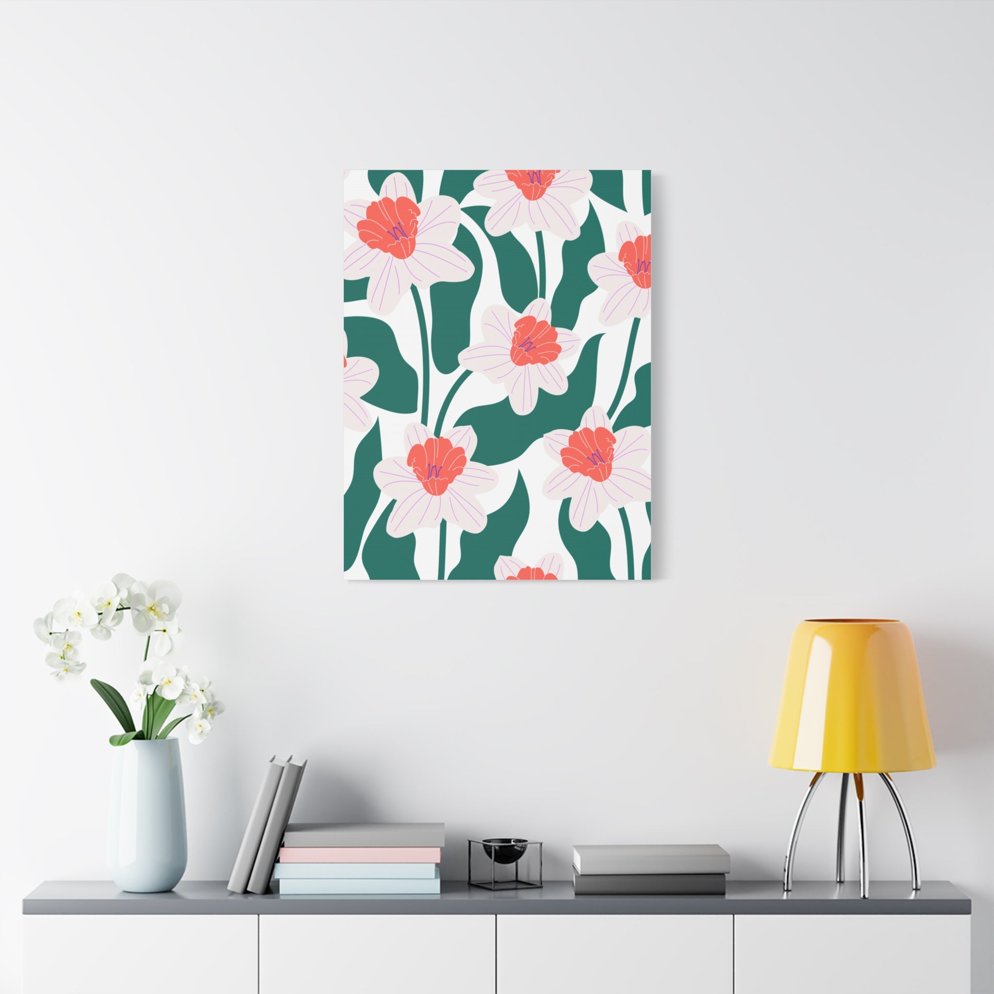 Art Deco Floral Canvas Print