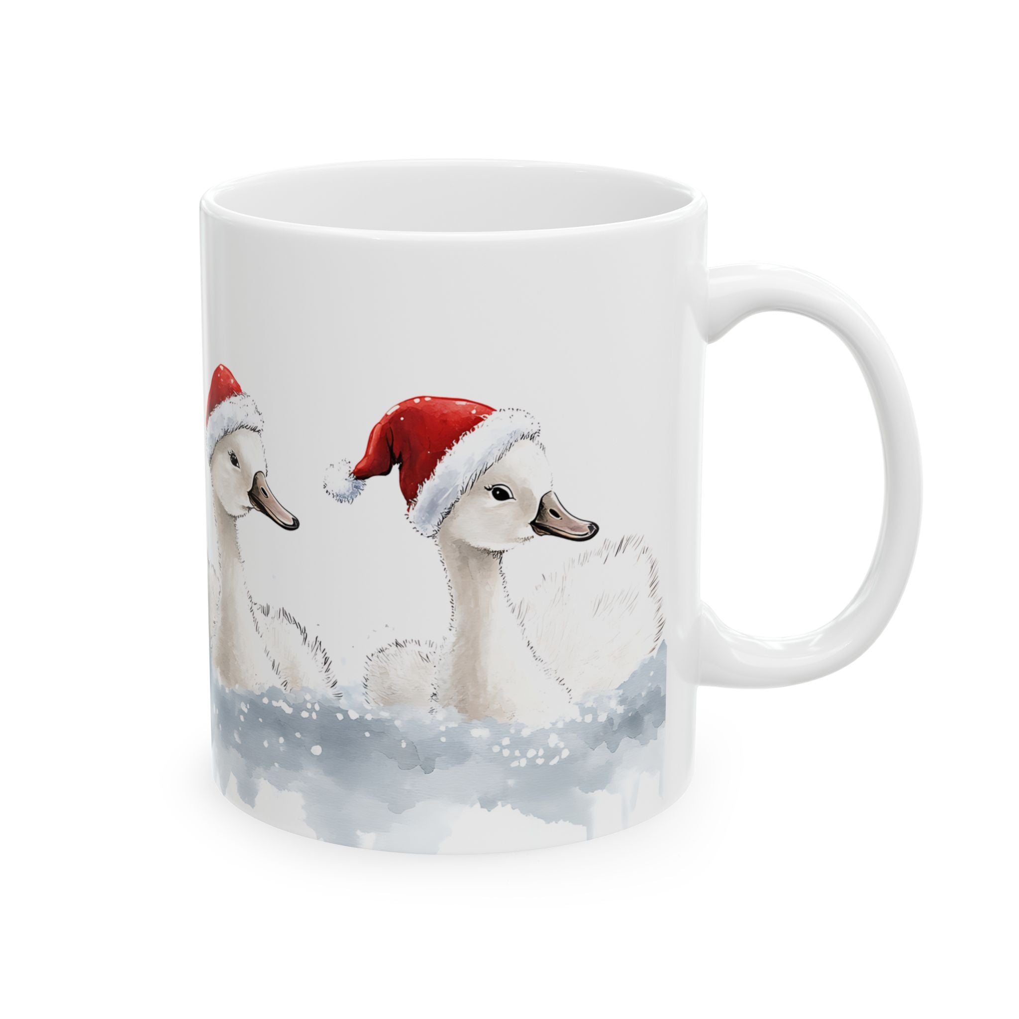 Santa Baby Swans Christmas Mug