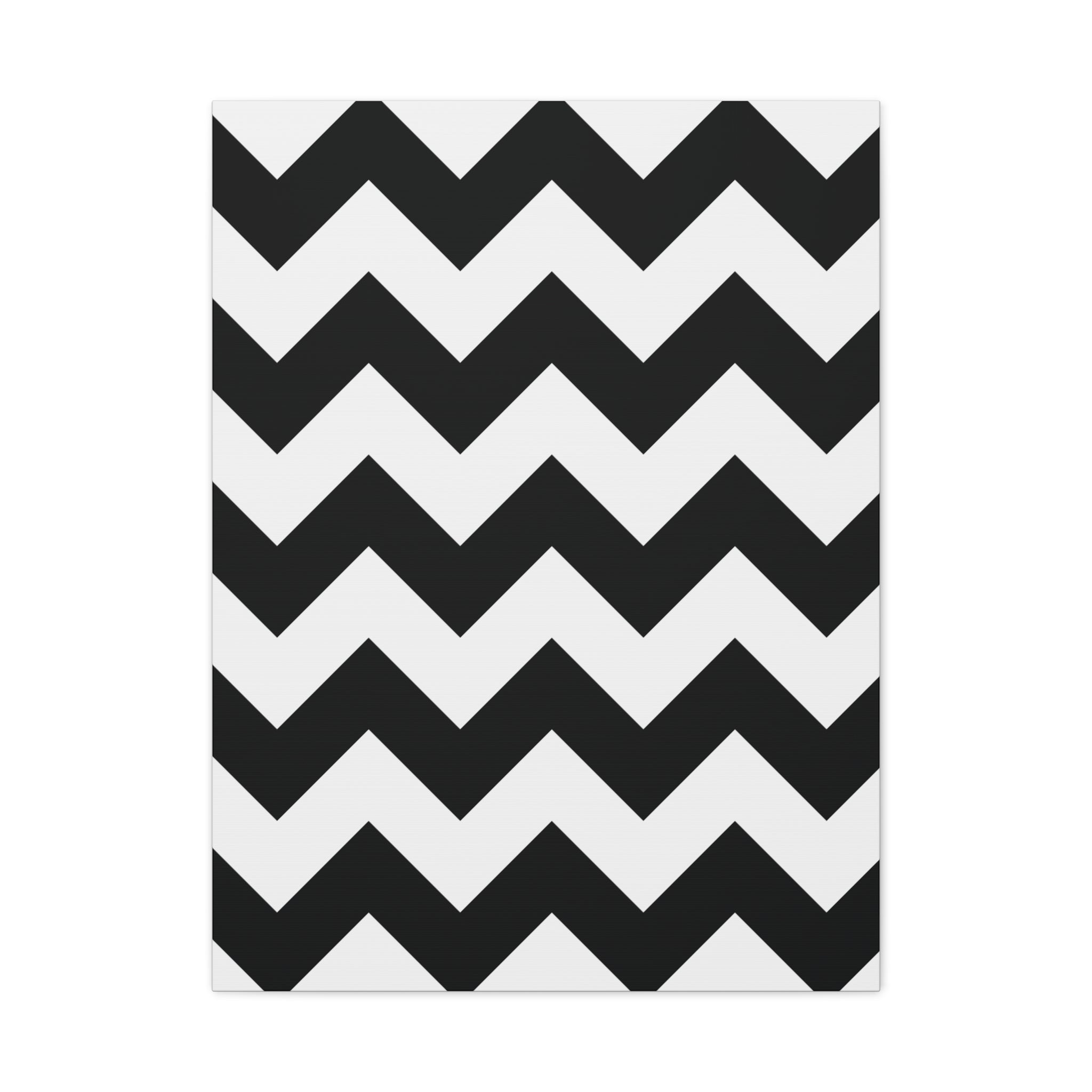 Black & White Zigzag Geometric Canvas Art