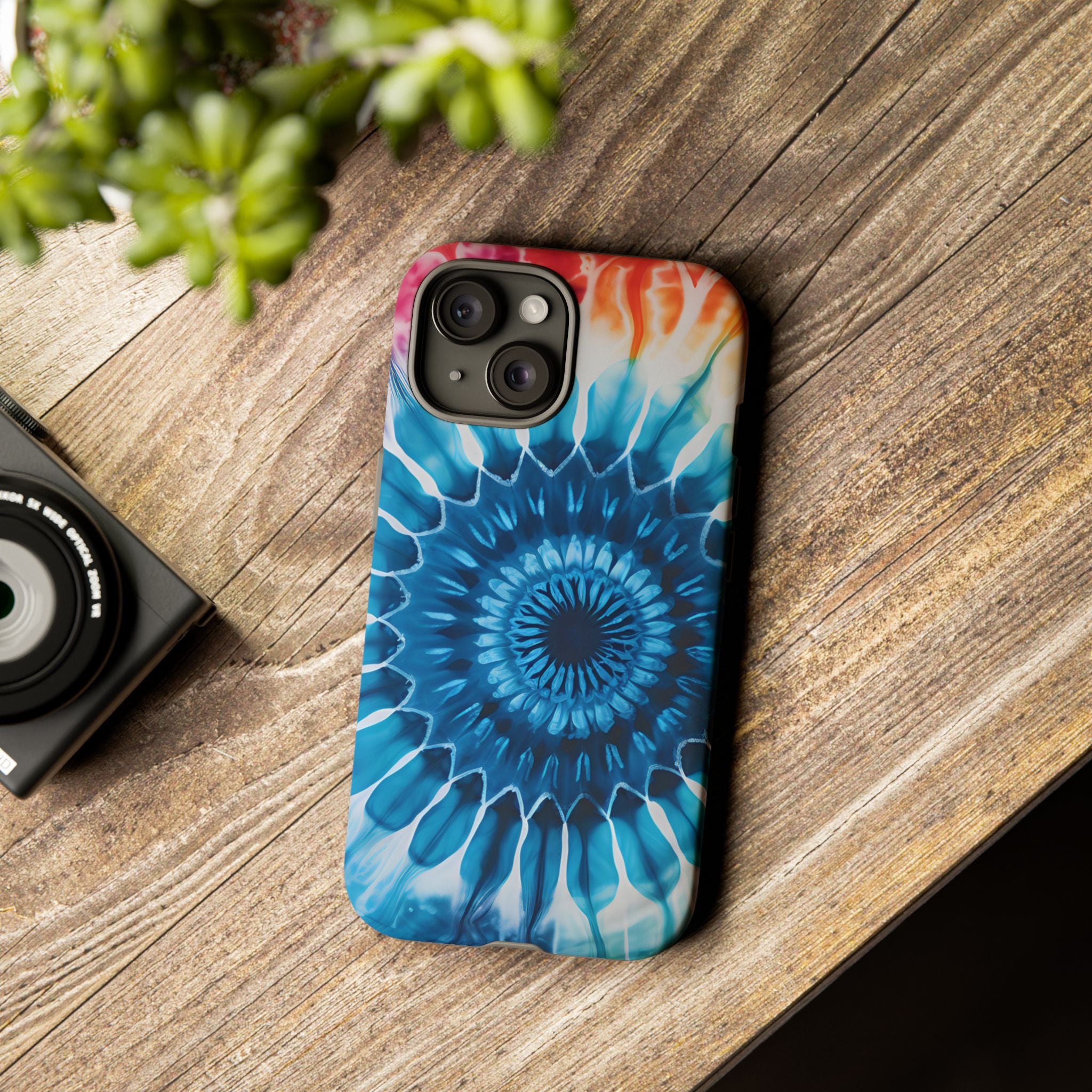 Cosmic Mandala Tie-Dye iPhone Case - Rugged Hexagon Stone