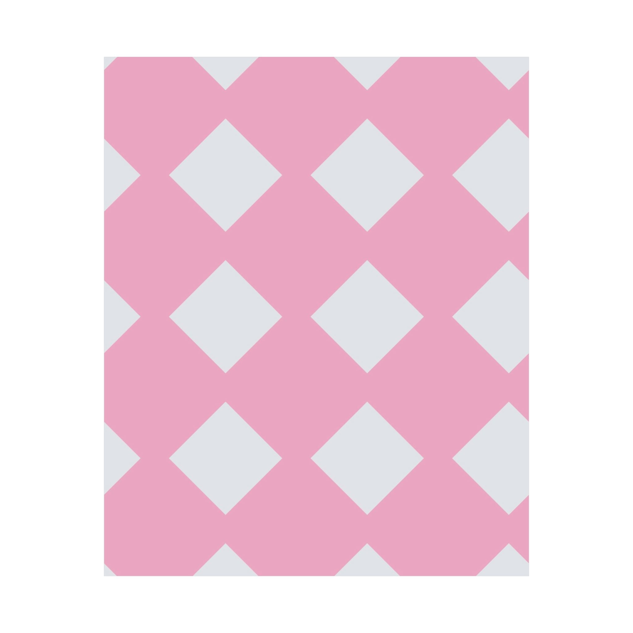 Pink & Grey Diamond Pattern Poster