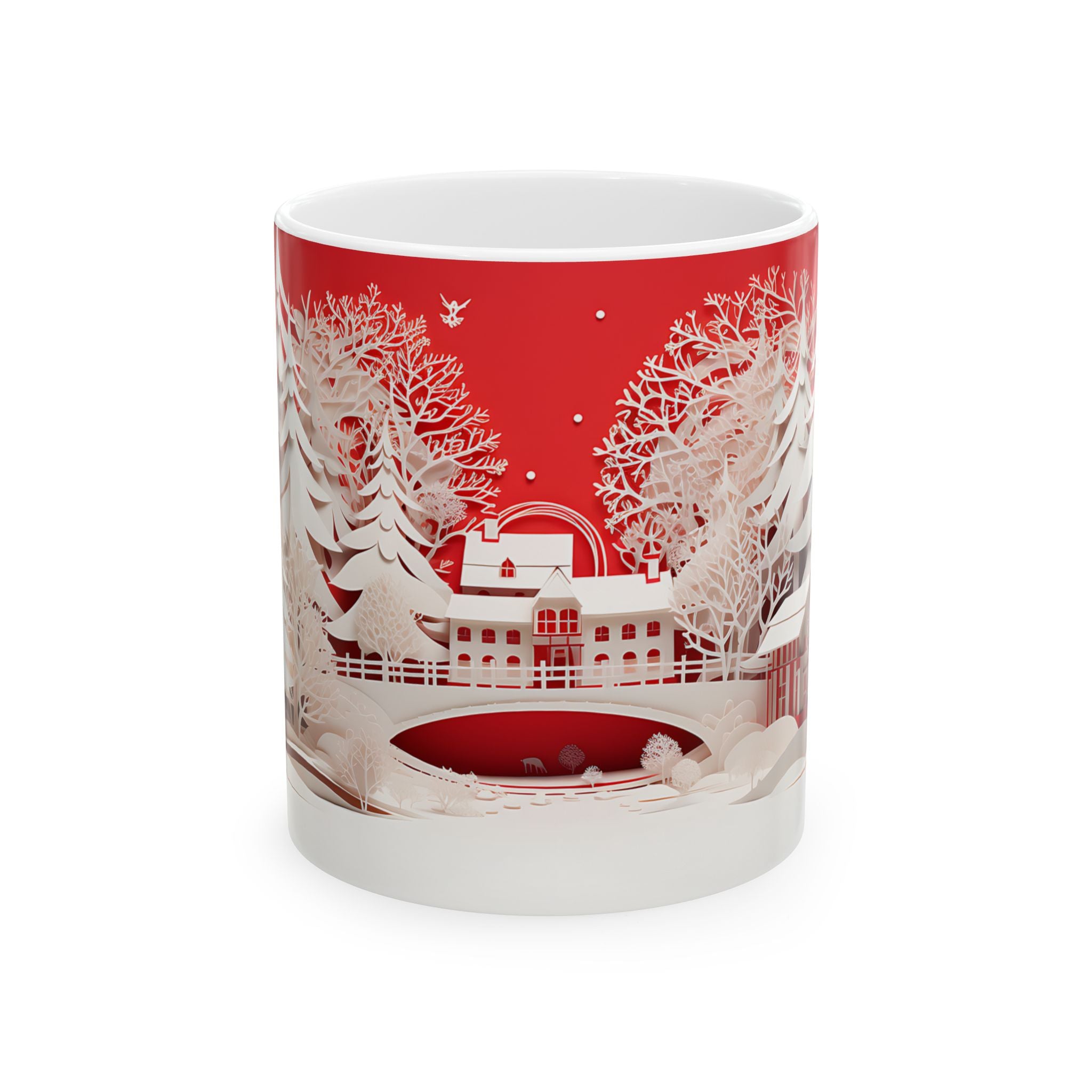 Winter Village Papercut Mug