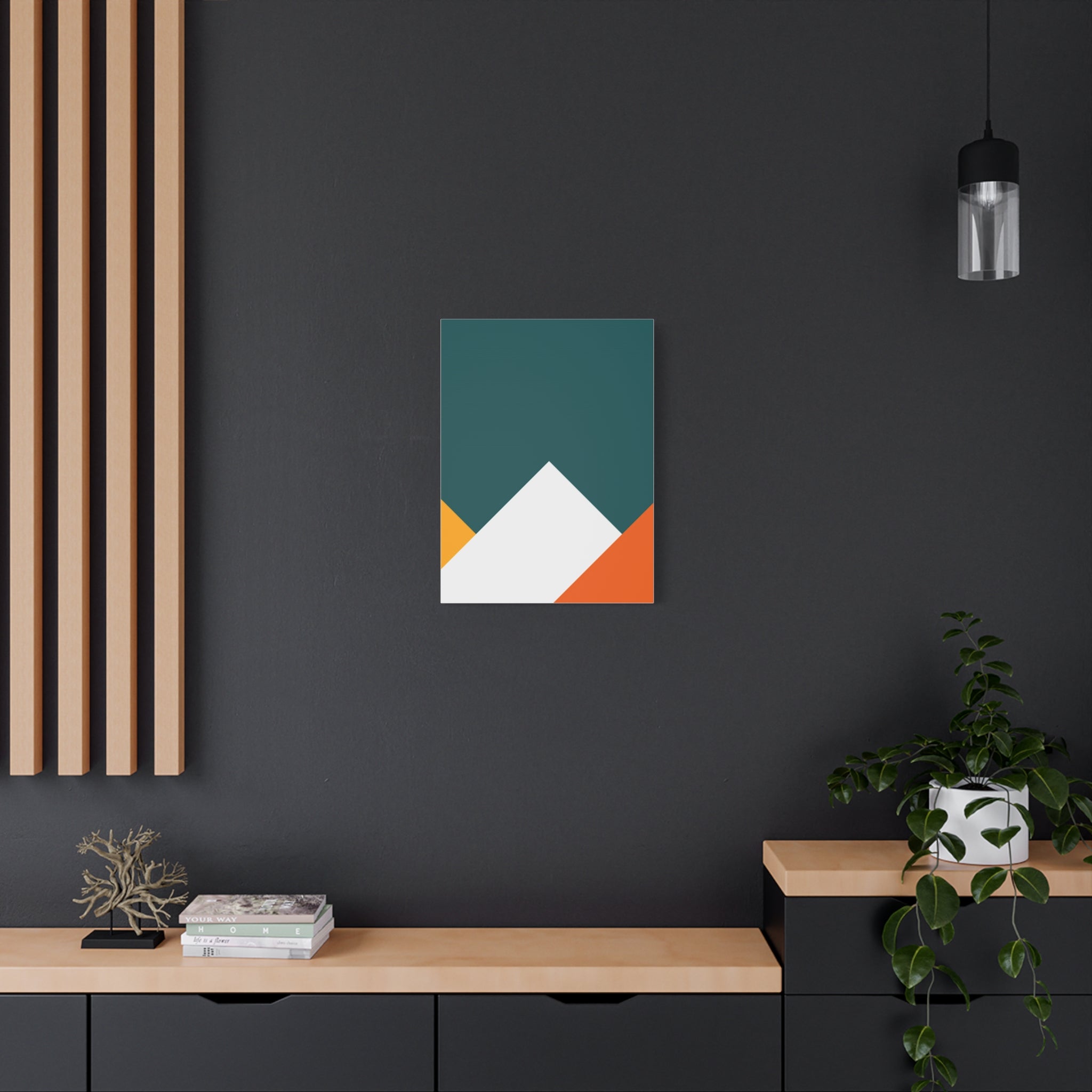 Abstract Geometric Mountain Canvas Art