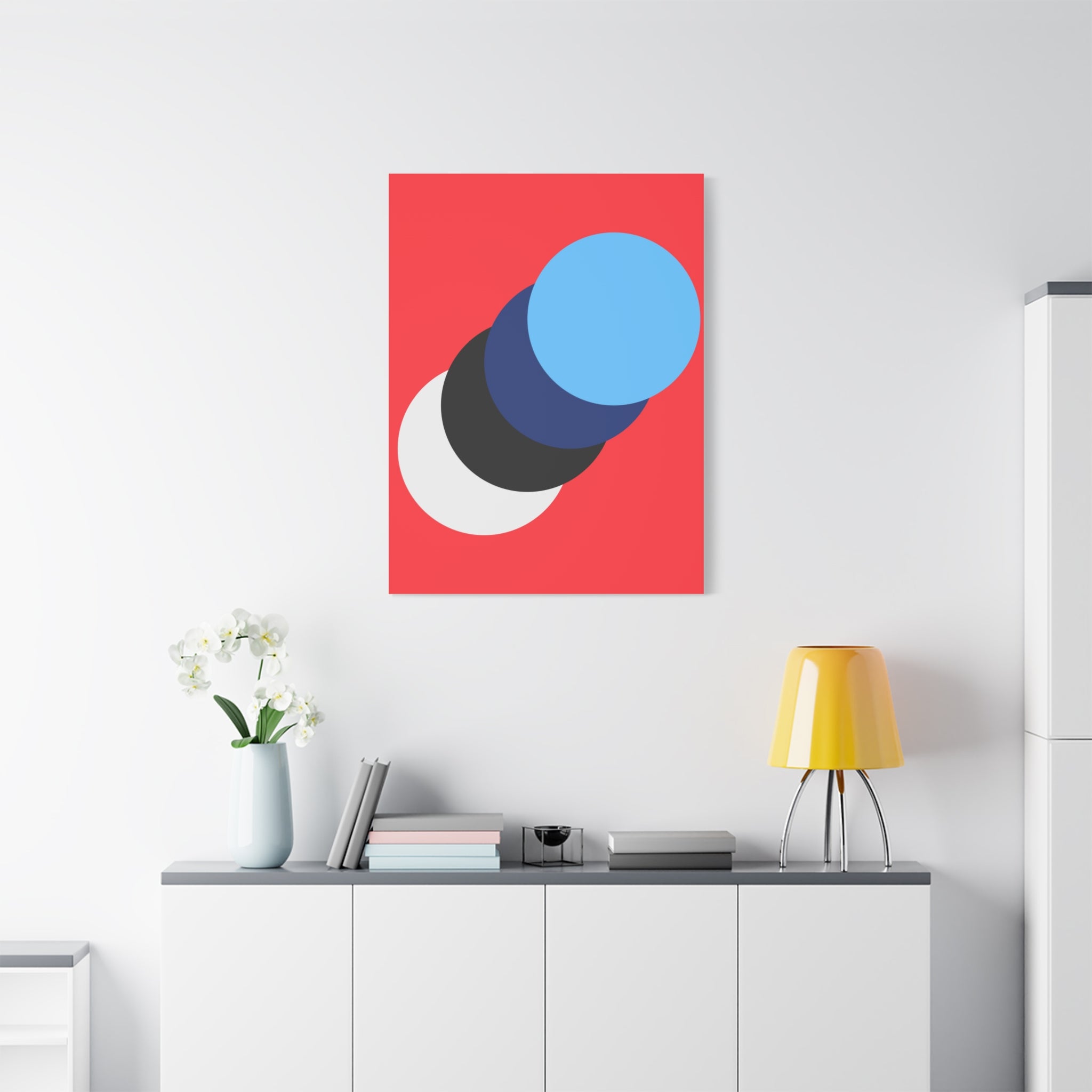 Abstract Red Circle Canvas Art Print