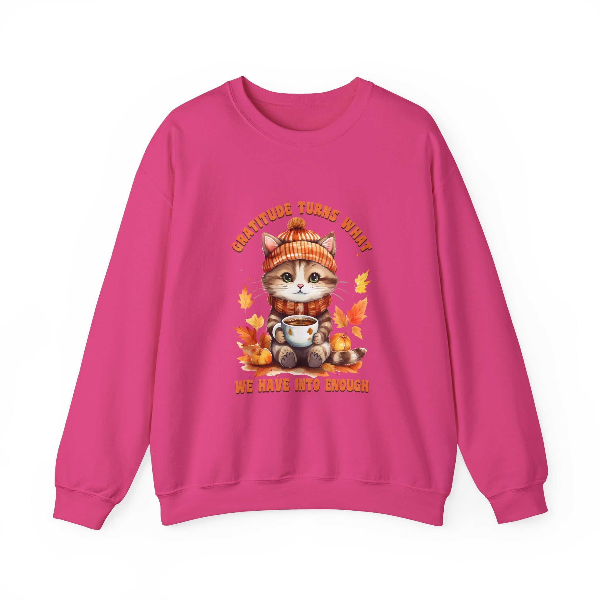 Cozy Cat Gratitude Thanksgiving Sweatshirt