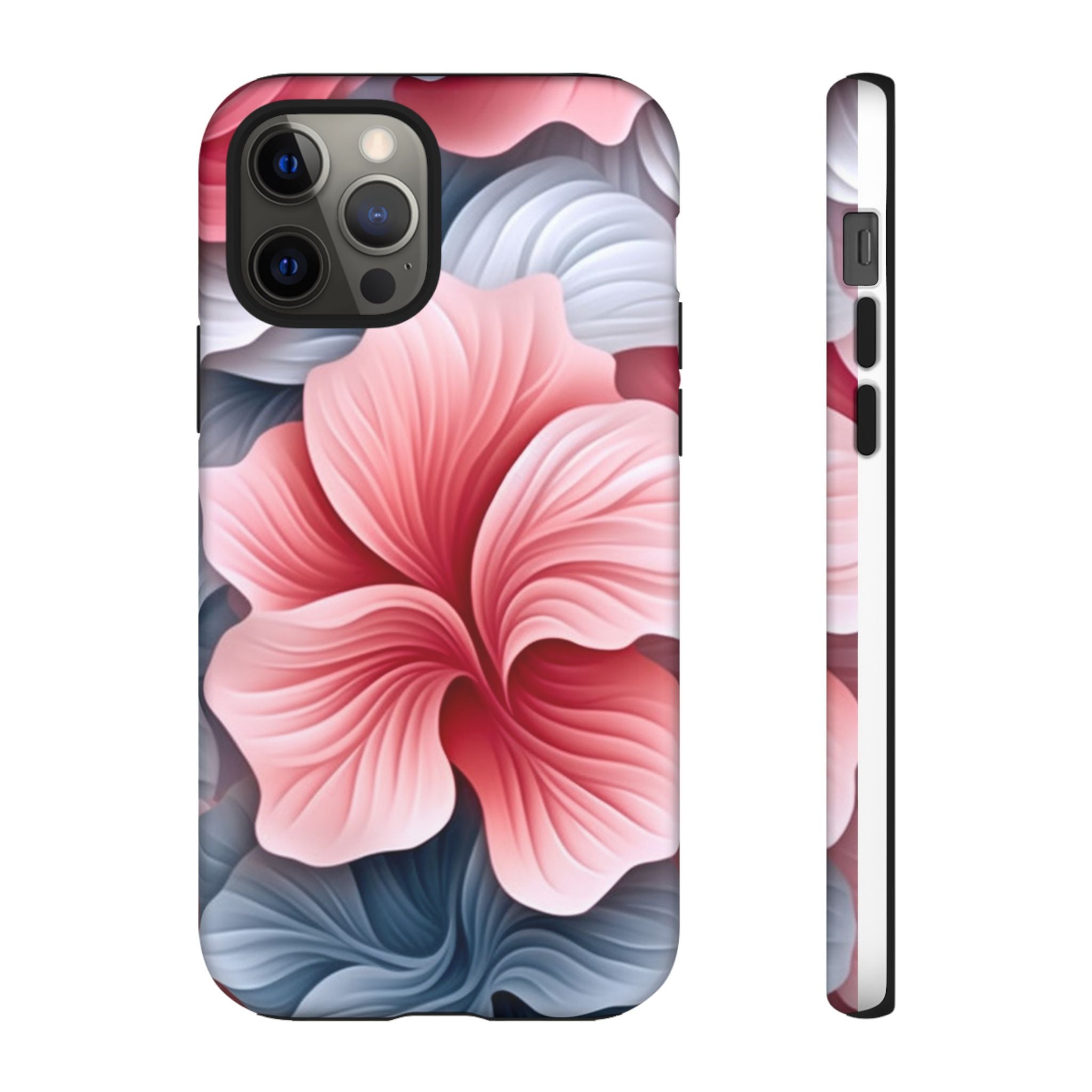 Abstract Floral Pink iPhone Case - Hexagon Stone