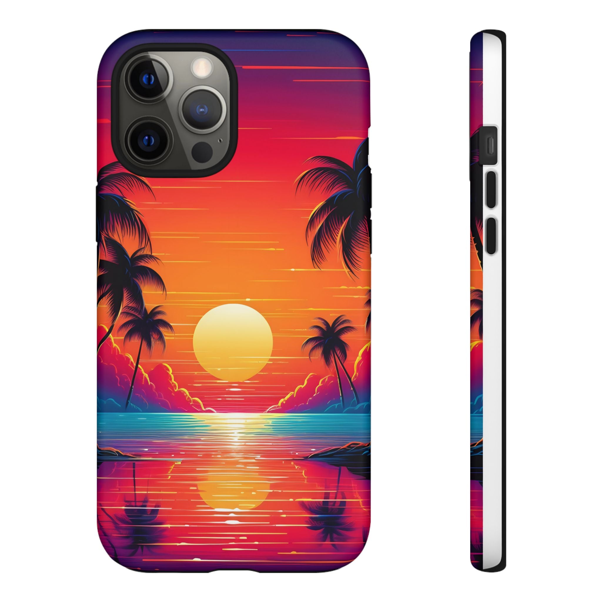 Sunset Palm Beach iPhone Case - Hexagon Stone