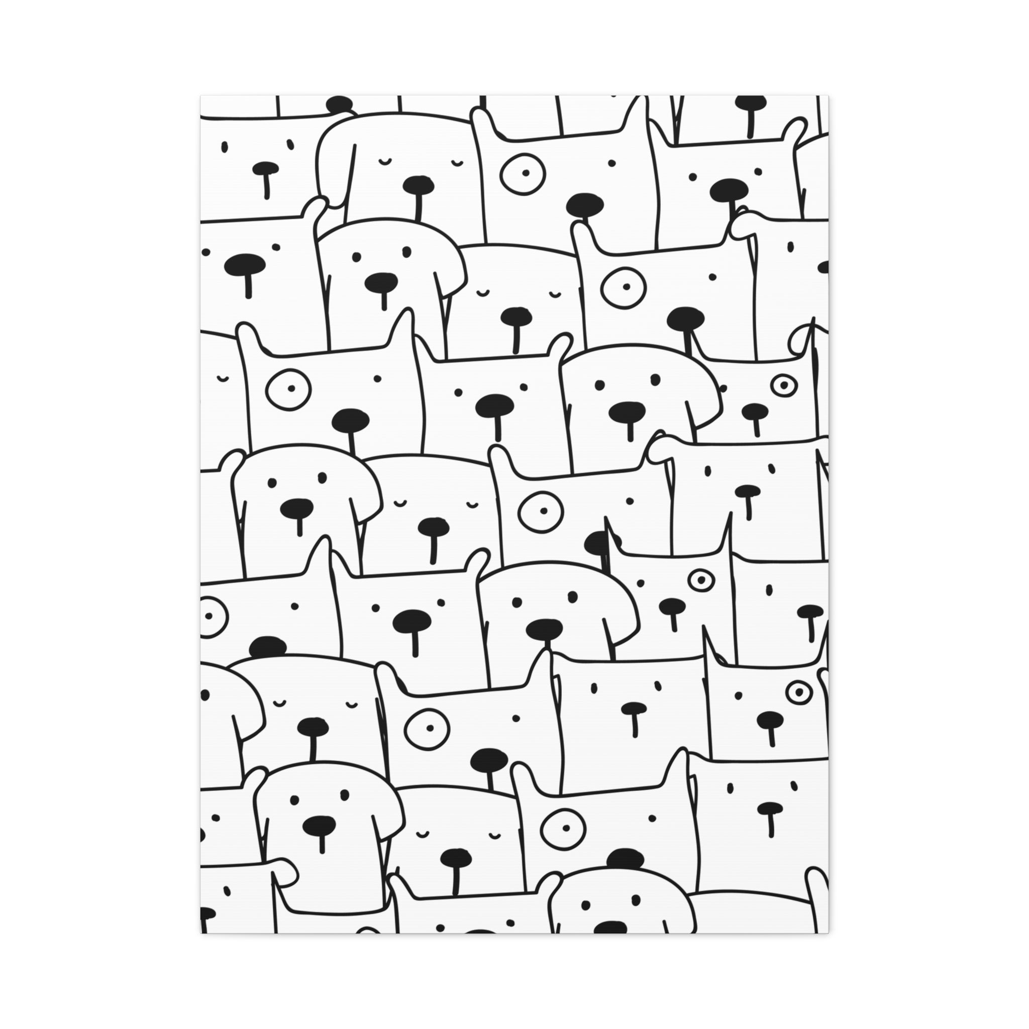 Cute Puppy Canvas Art - Dog Pattern