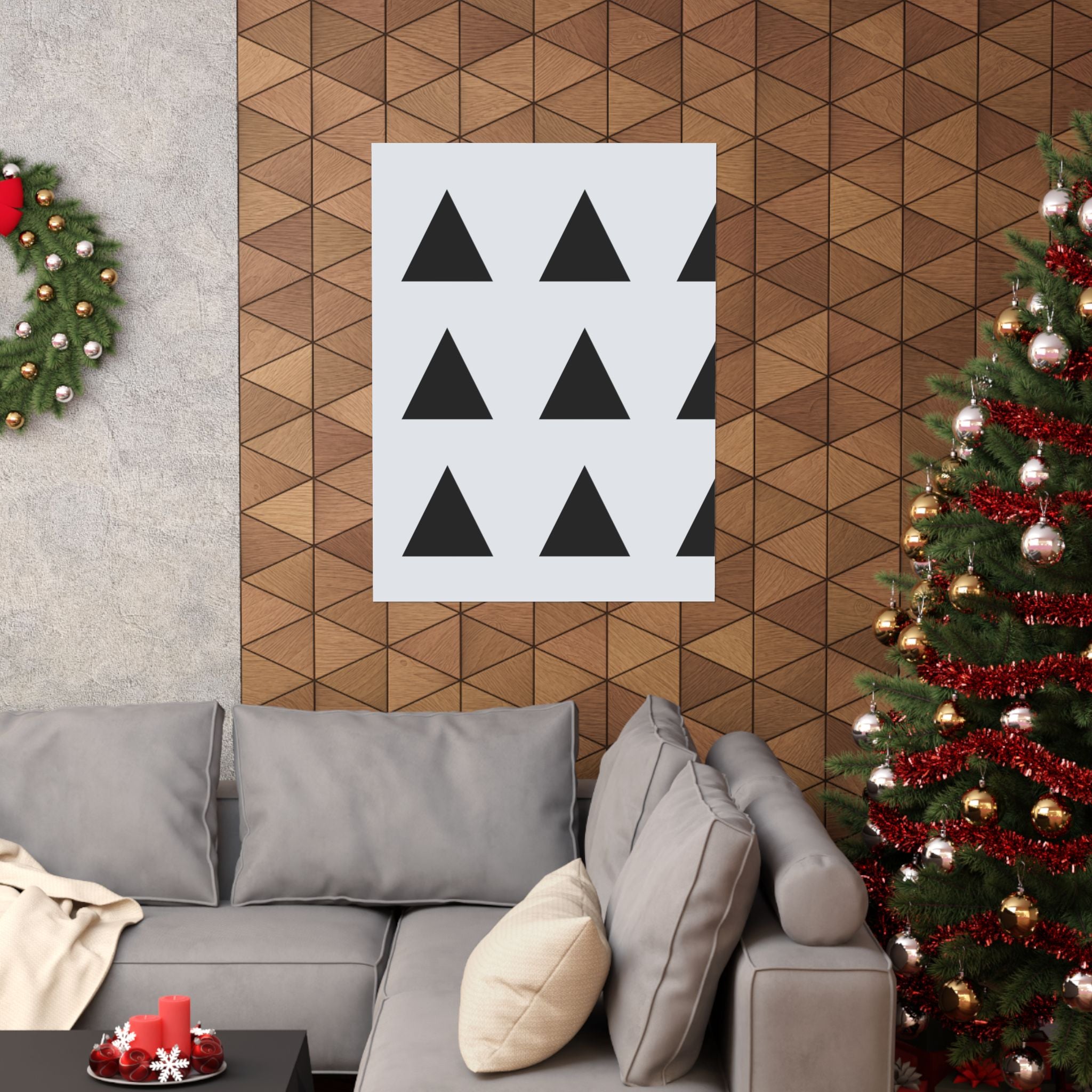 Geometric Black Triangle Wall Art Poster