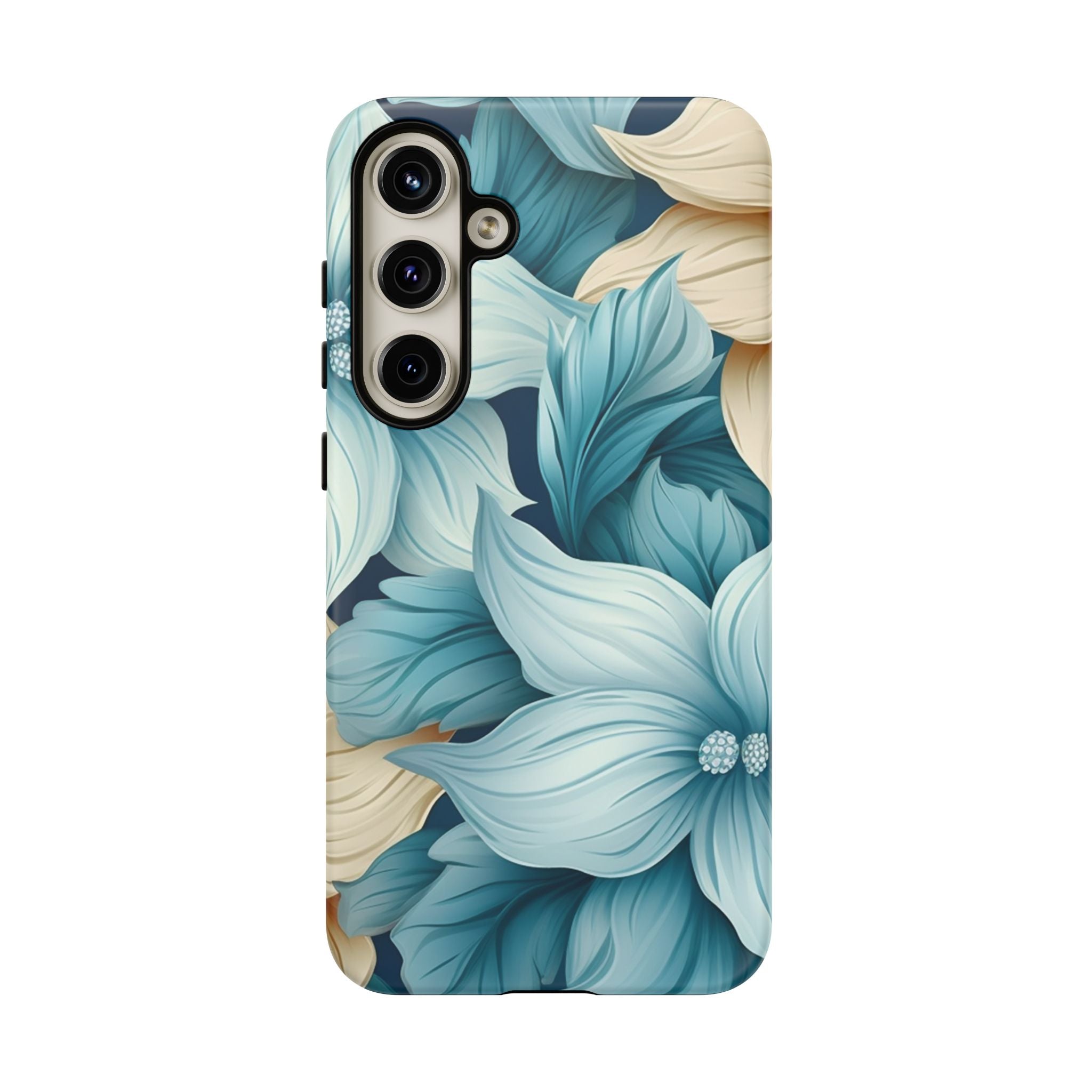 Teal Floral Samsung Phone Case