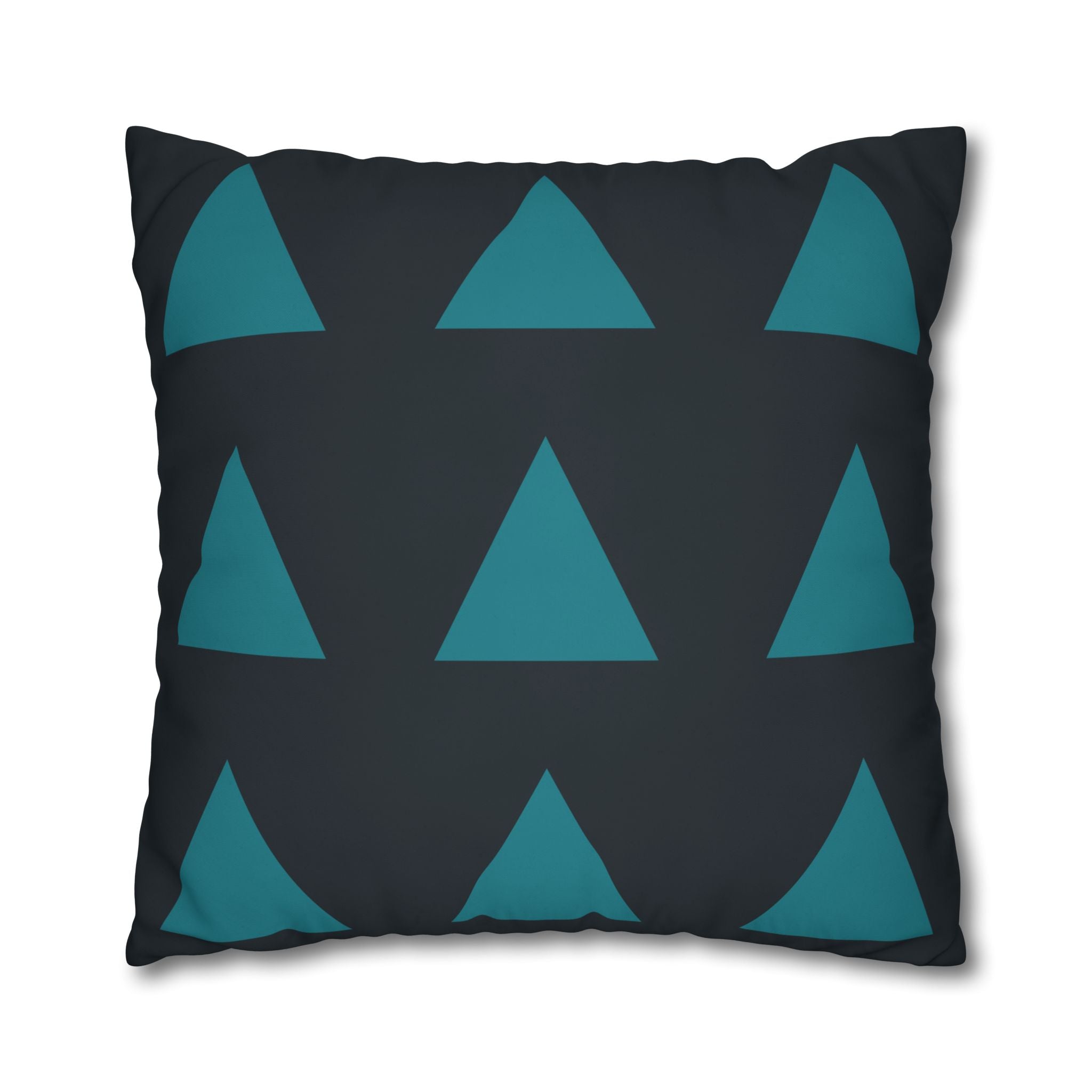 Teal Triangle Geometric Pillowcase