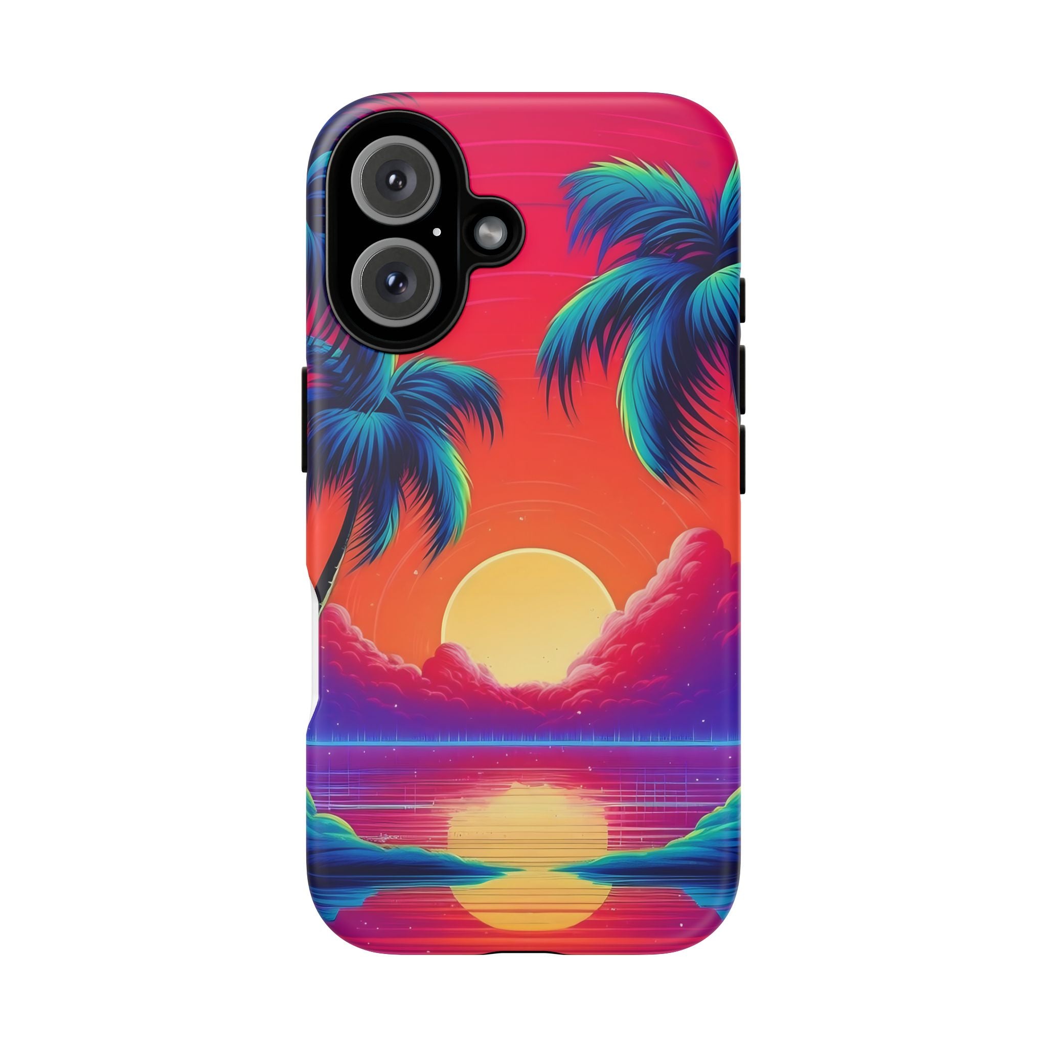 Sunset Palm Hexagon iPhone Case - Rugged