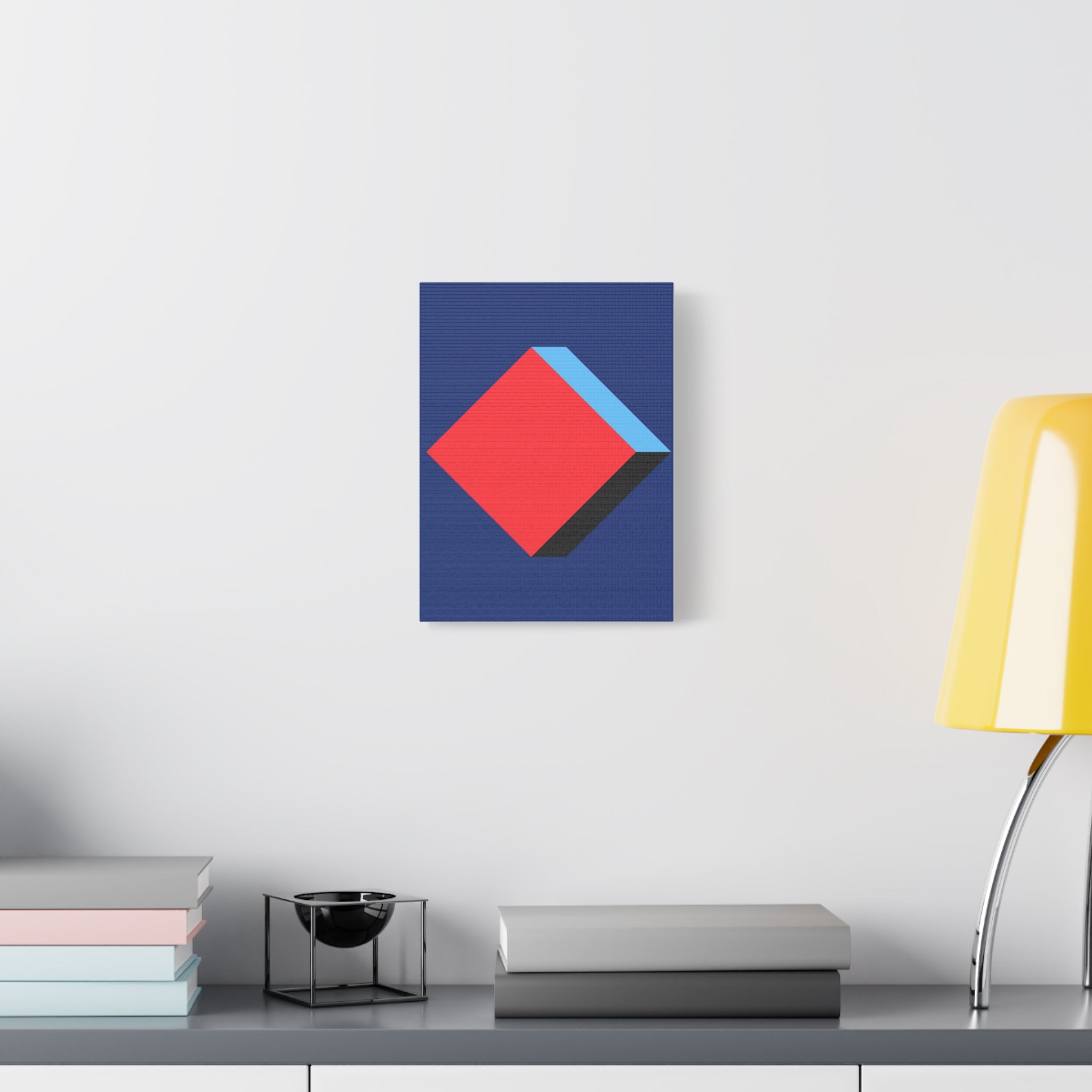 Geometric Cube Diamond Canvas Art