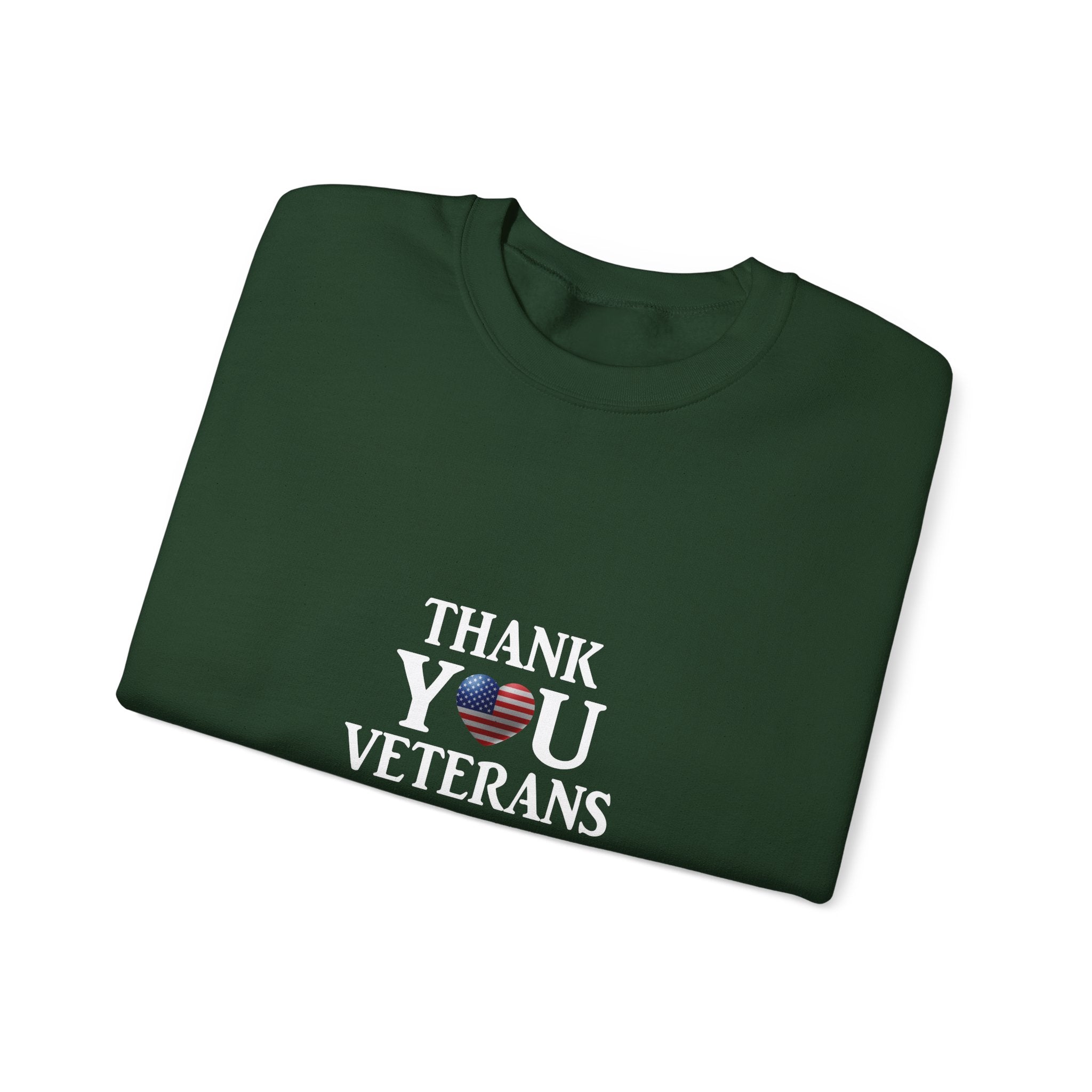 Thank You Veterans Flag Heart Sweatshirt