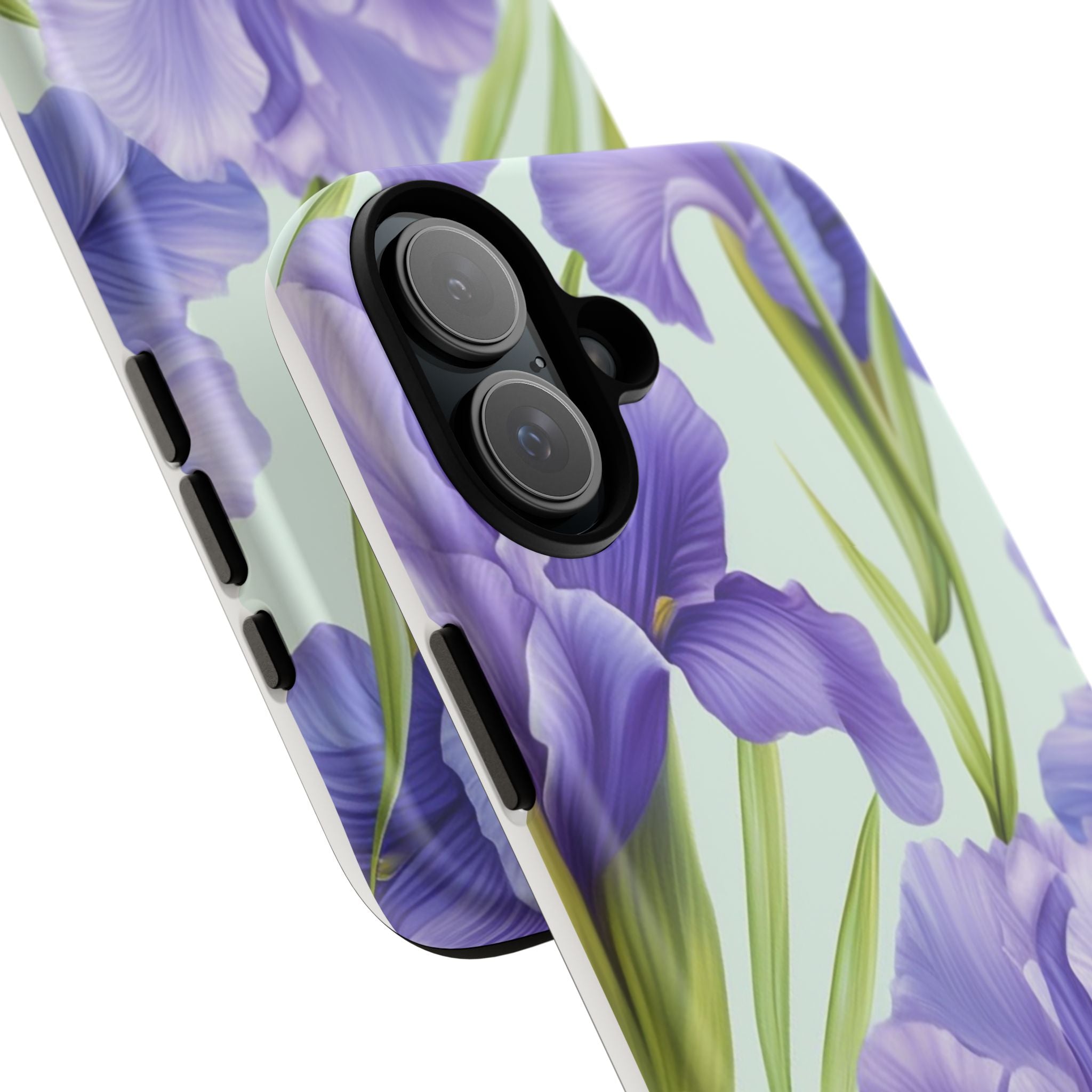 Purple Iris Floral iPhone Case - Hexagon Stone