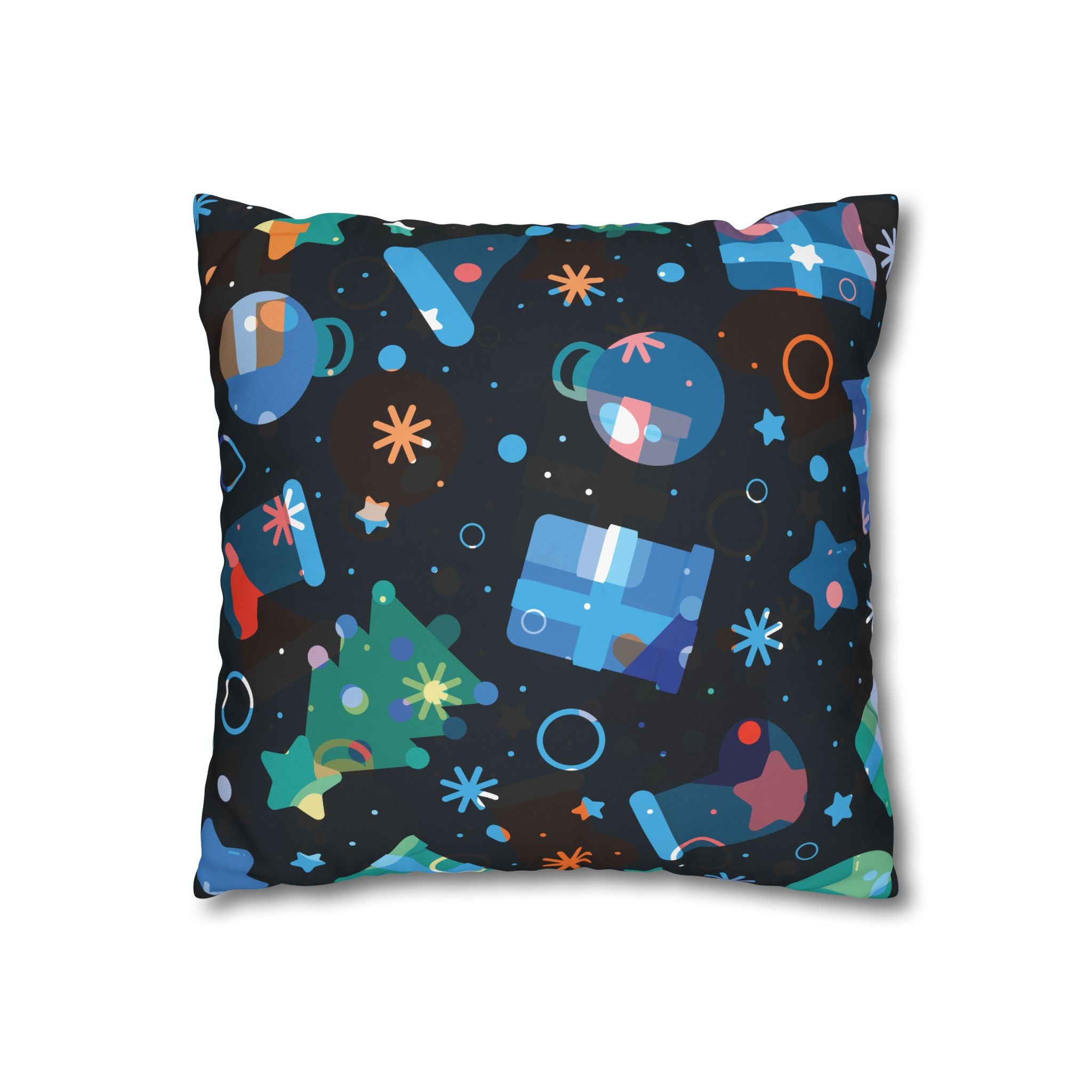 Navy Blue Christmas Pillowcase - Festive Minimalist Design