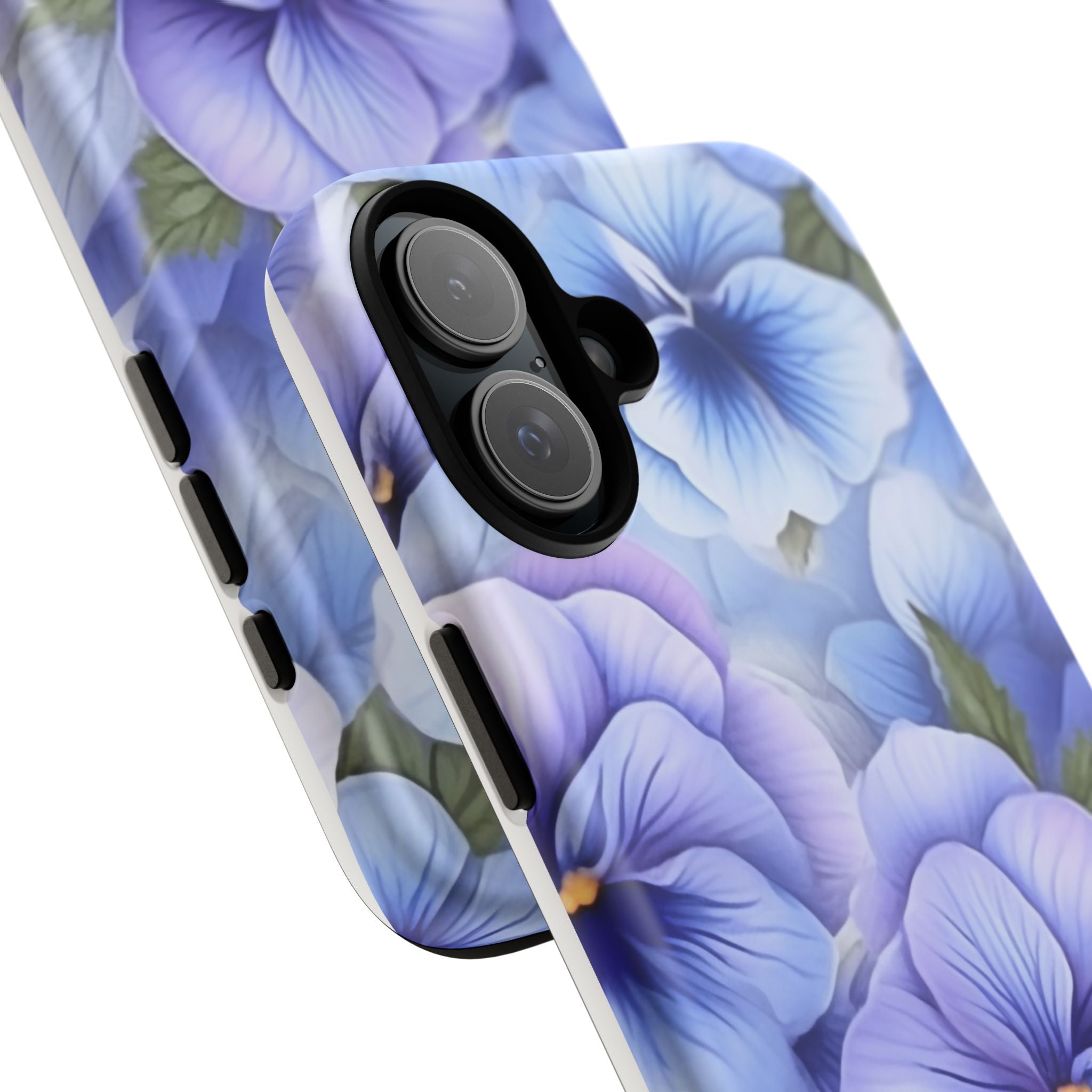 Dreamy Pansy Blue iPhone Case - Hexagon Stone