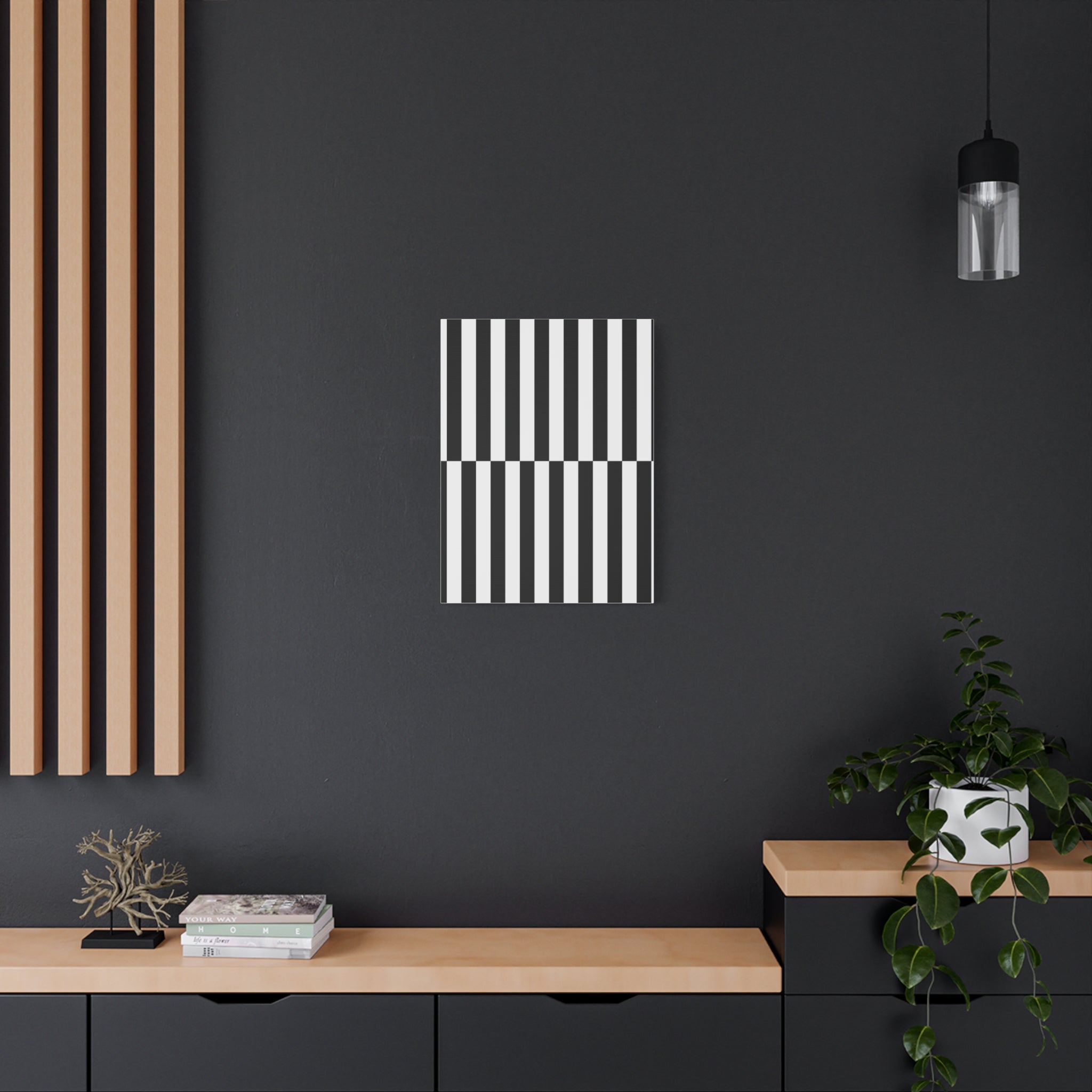 Op Art Shift: Black & White Stripe Canvas