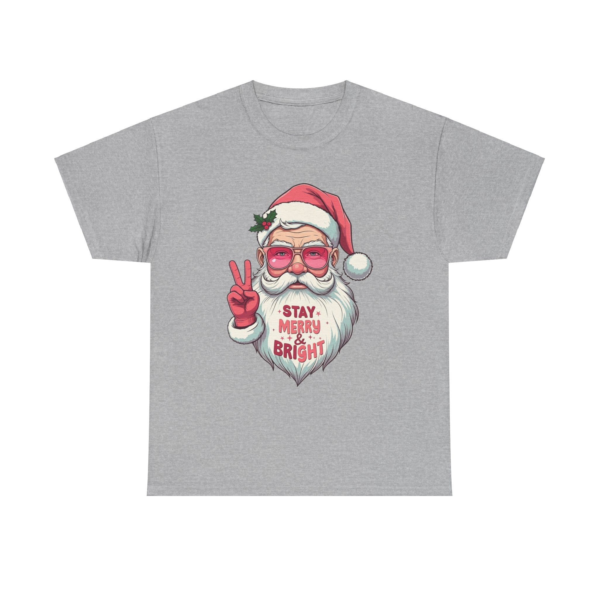 Pink Santa Sunglasses Xmas T-Shirt