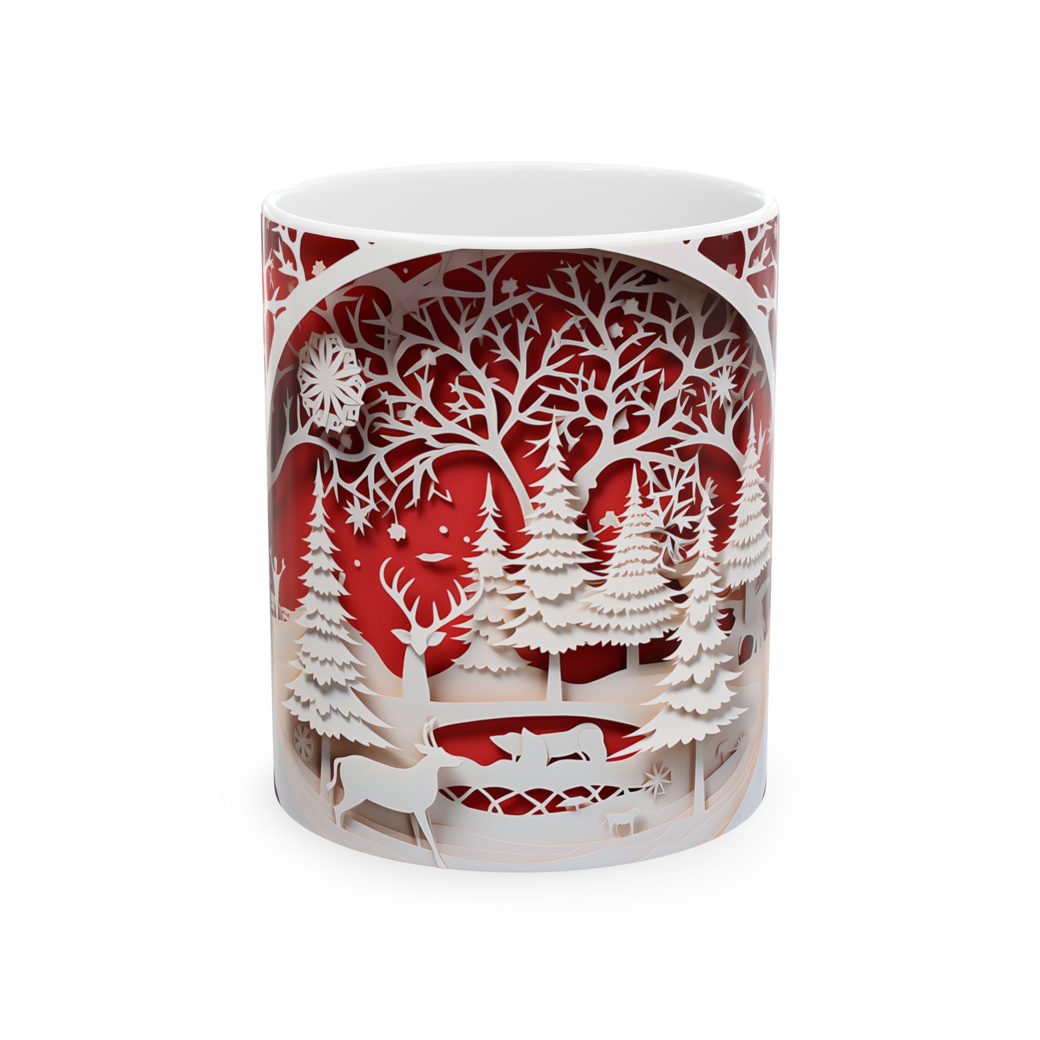 Winter Forest Papercut Mug