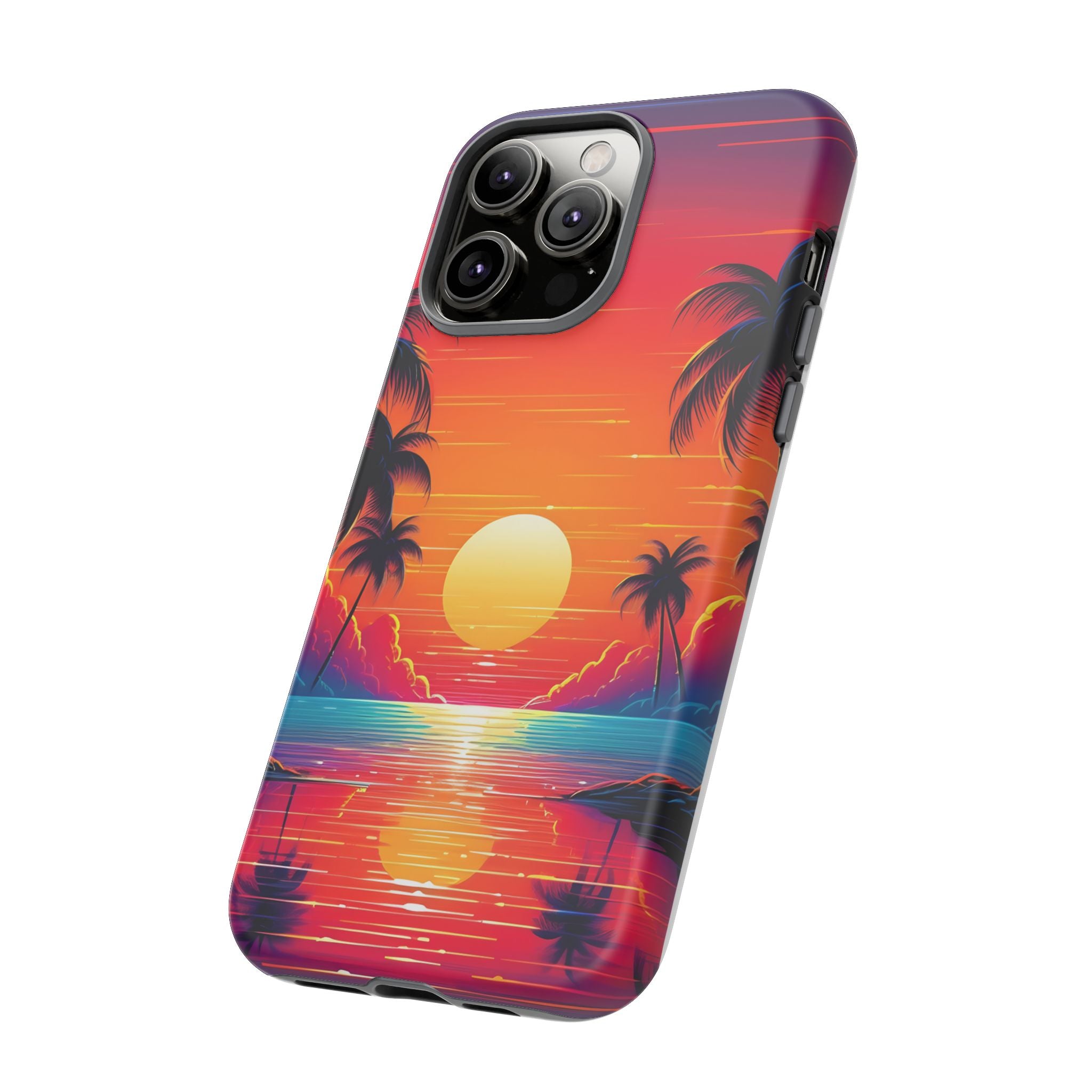 Sunset Palm Beach iPhone Case - Hexagon Stone