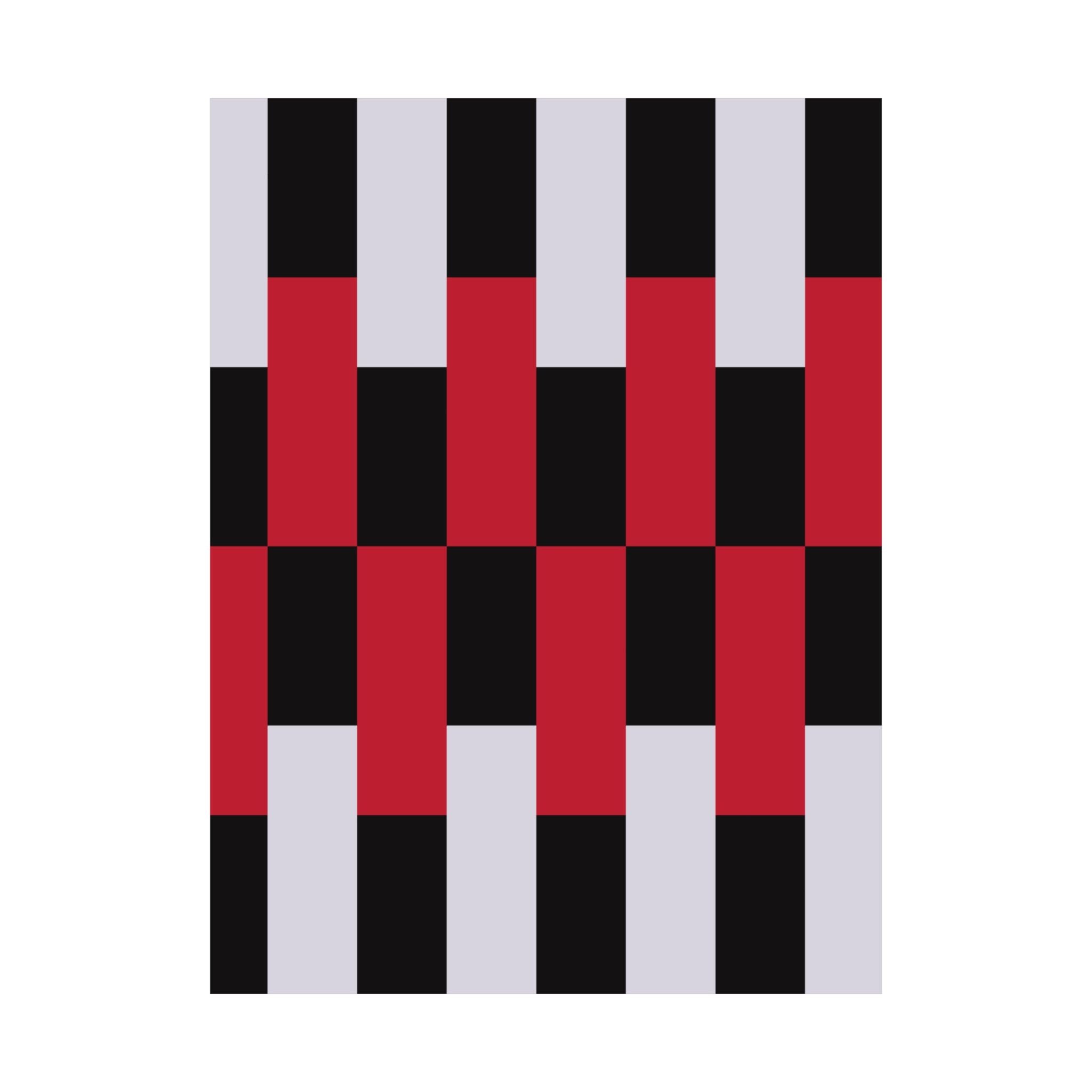 Abstract Geometric Art Poster - Red & Black