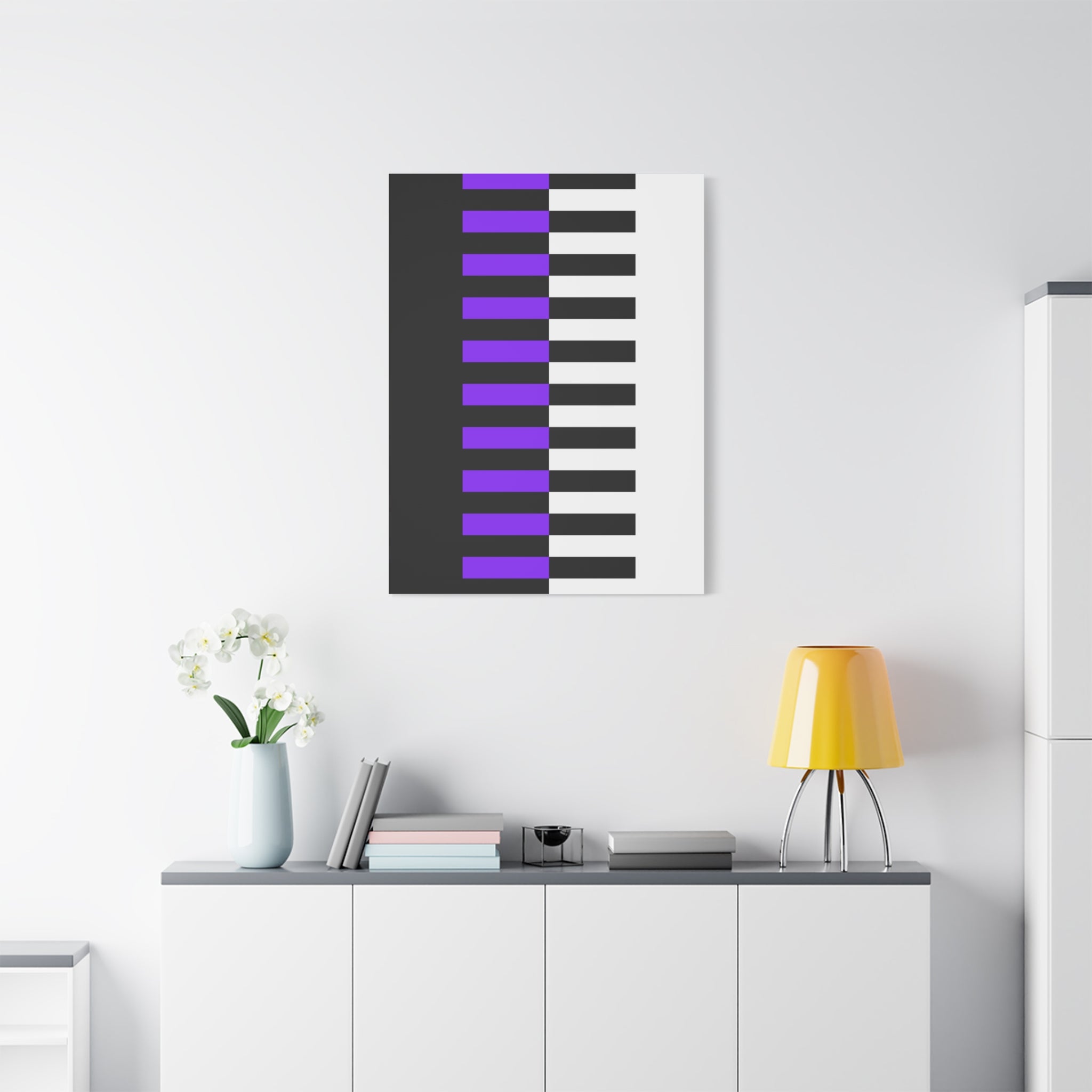 Abstract Purple Piano Keys Canvas Art