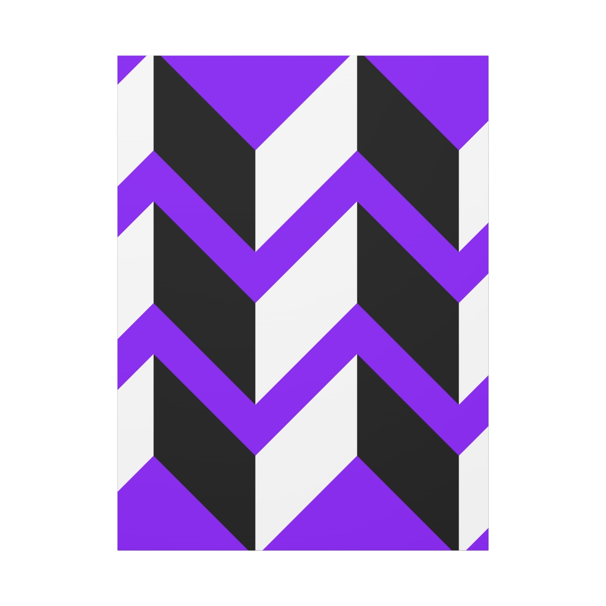 Purple Geometric Wave Canvas Art