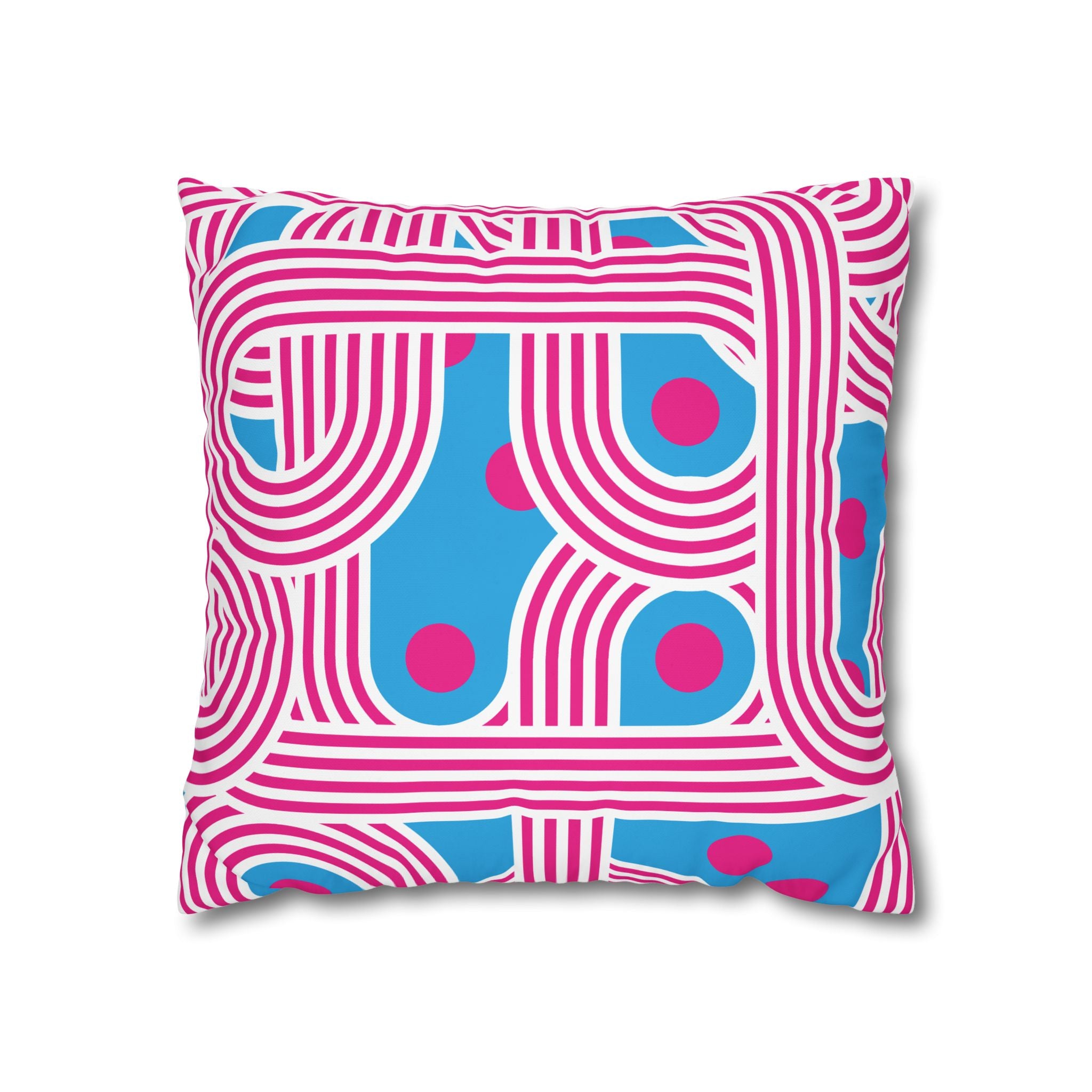 Retro Pink & Teal Geometric Pillowcase