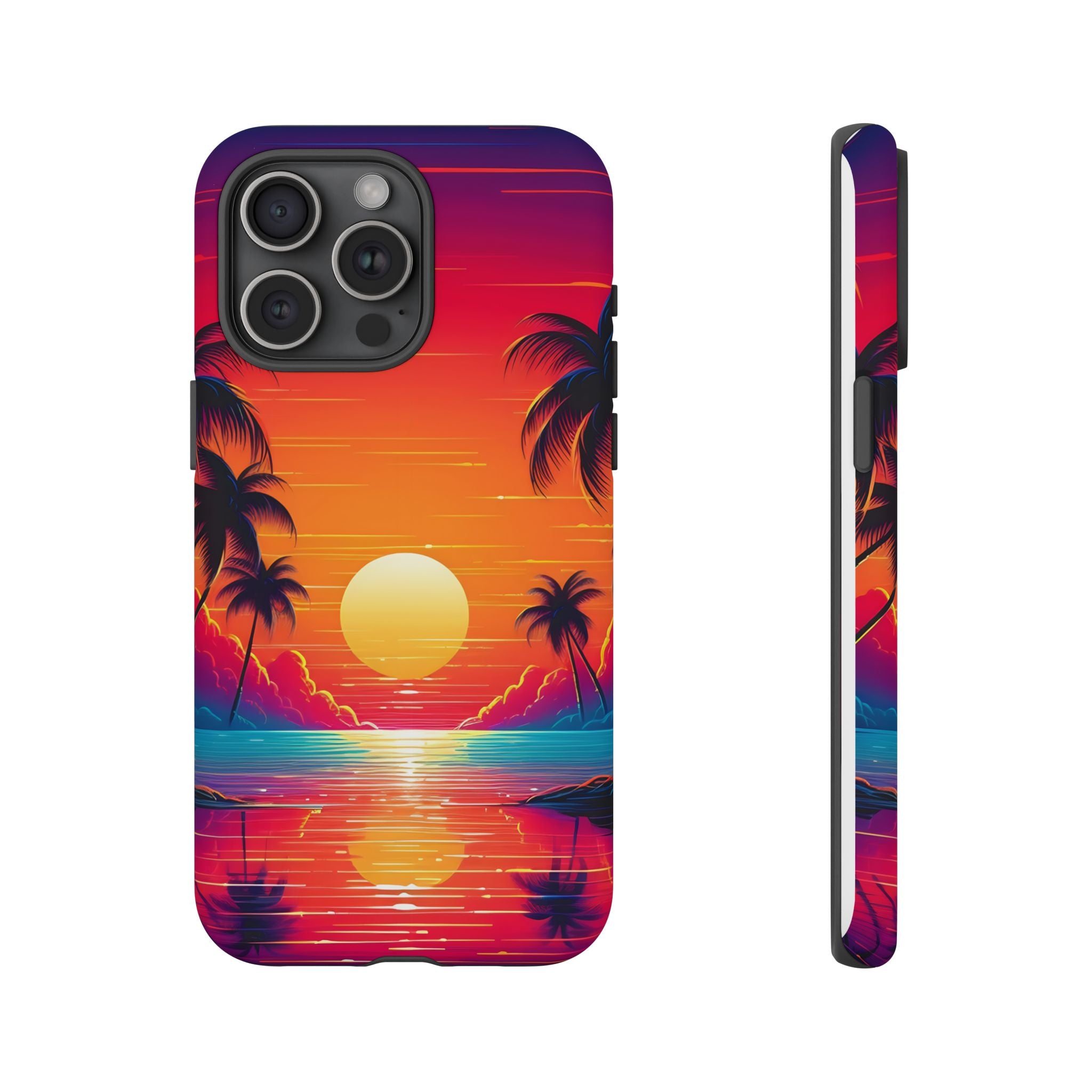 Sunset Palm Beach iPhone Case - Hexagon Stone